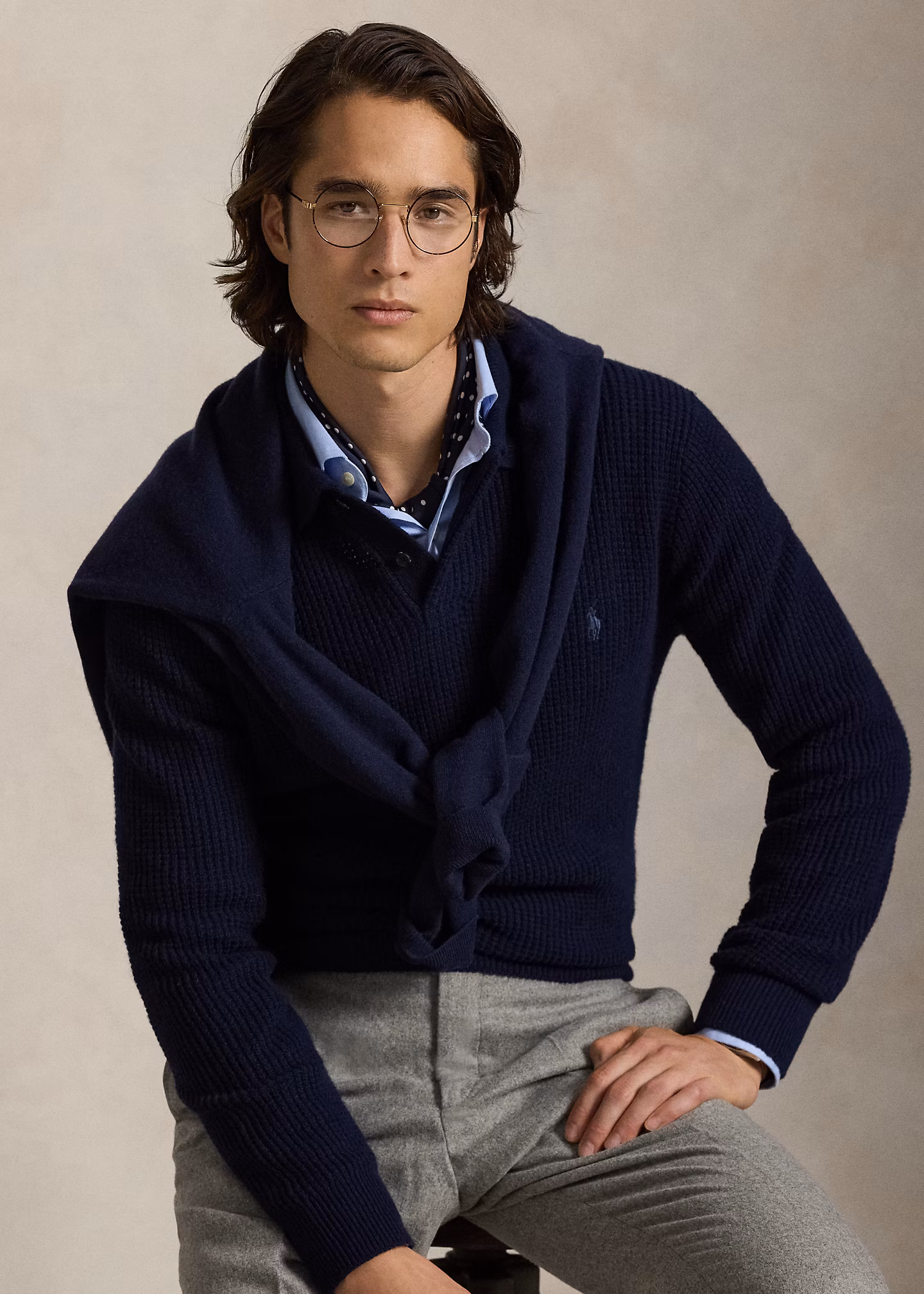 Strukturierter Pullover mit Polokragen - RALPH LAUREN OUTLET