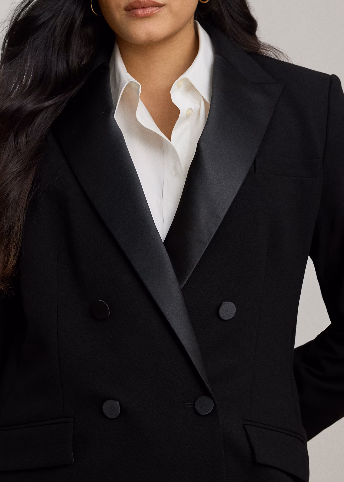 Zweireihiger Blazer mit Satinbesatz - RALPH LAUREN OUTLET