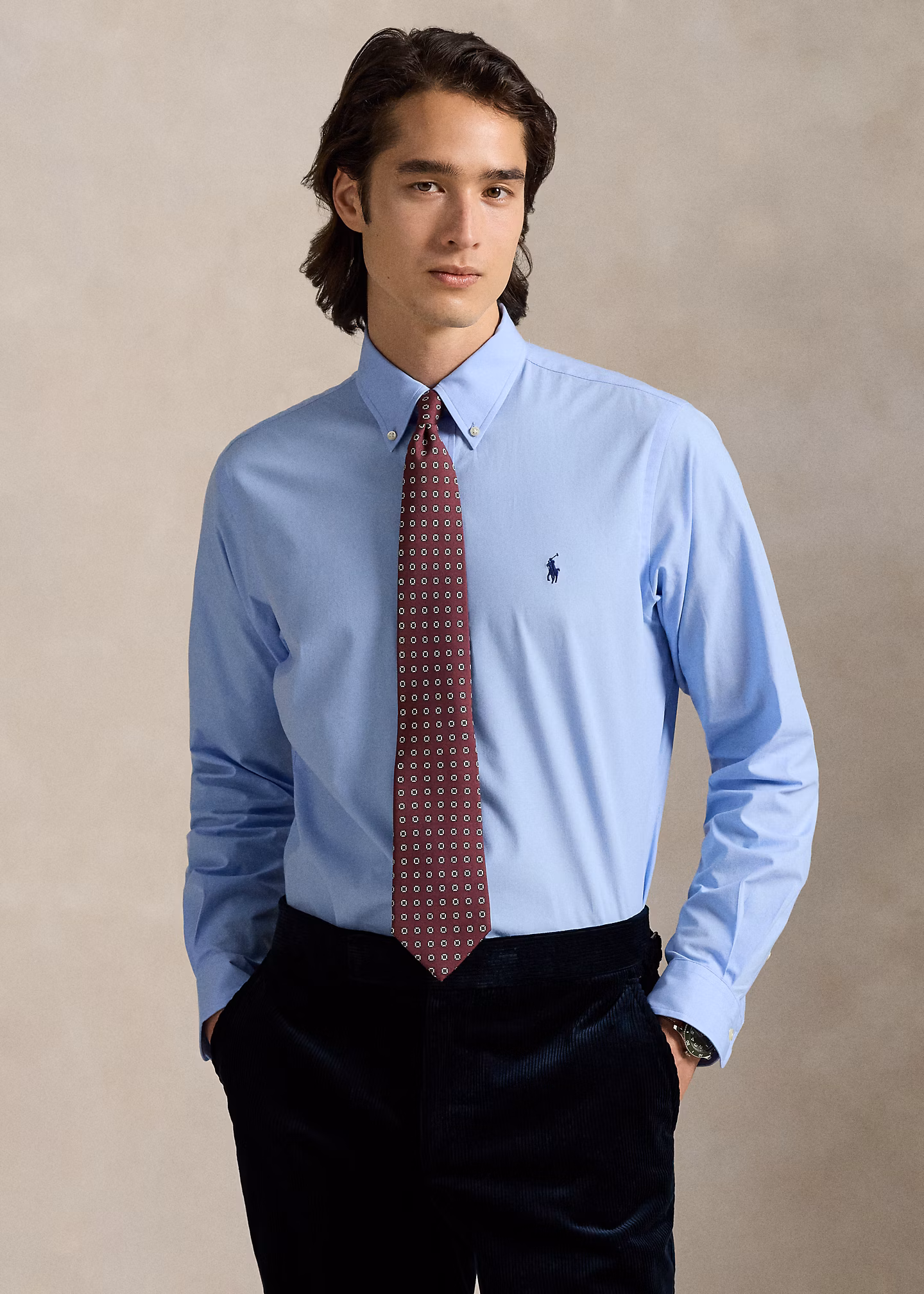 Custom-Fit Hemd aus Stretchpopeline - RALPH LAUREN OUTLET