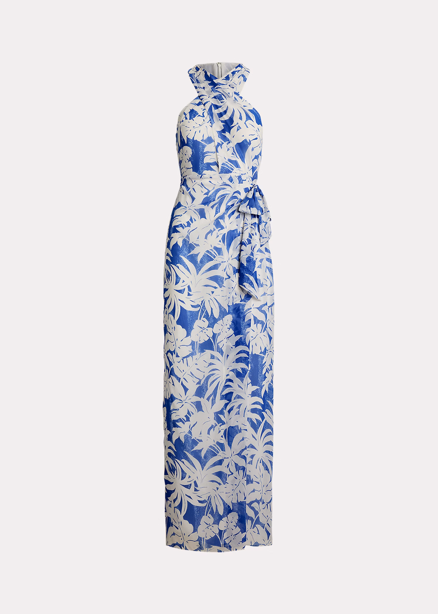 Neckholder-Abendkleid mit Palmwedeldruck - RALPH LAUREN OUTLET