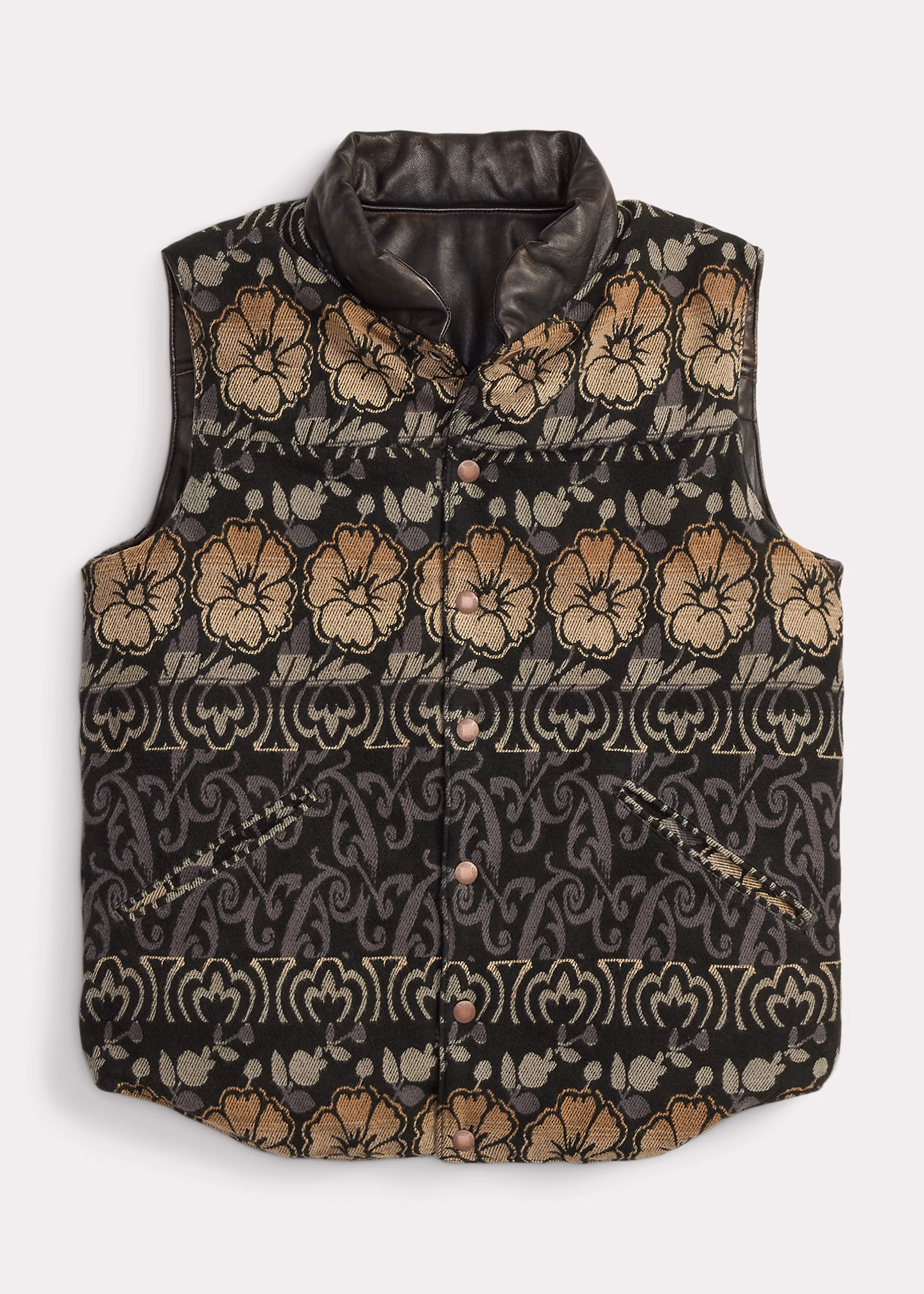 Wendbare Leder-Jacquard-Weste - RALPH LAUREN OUTLET