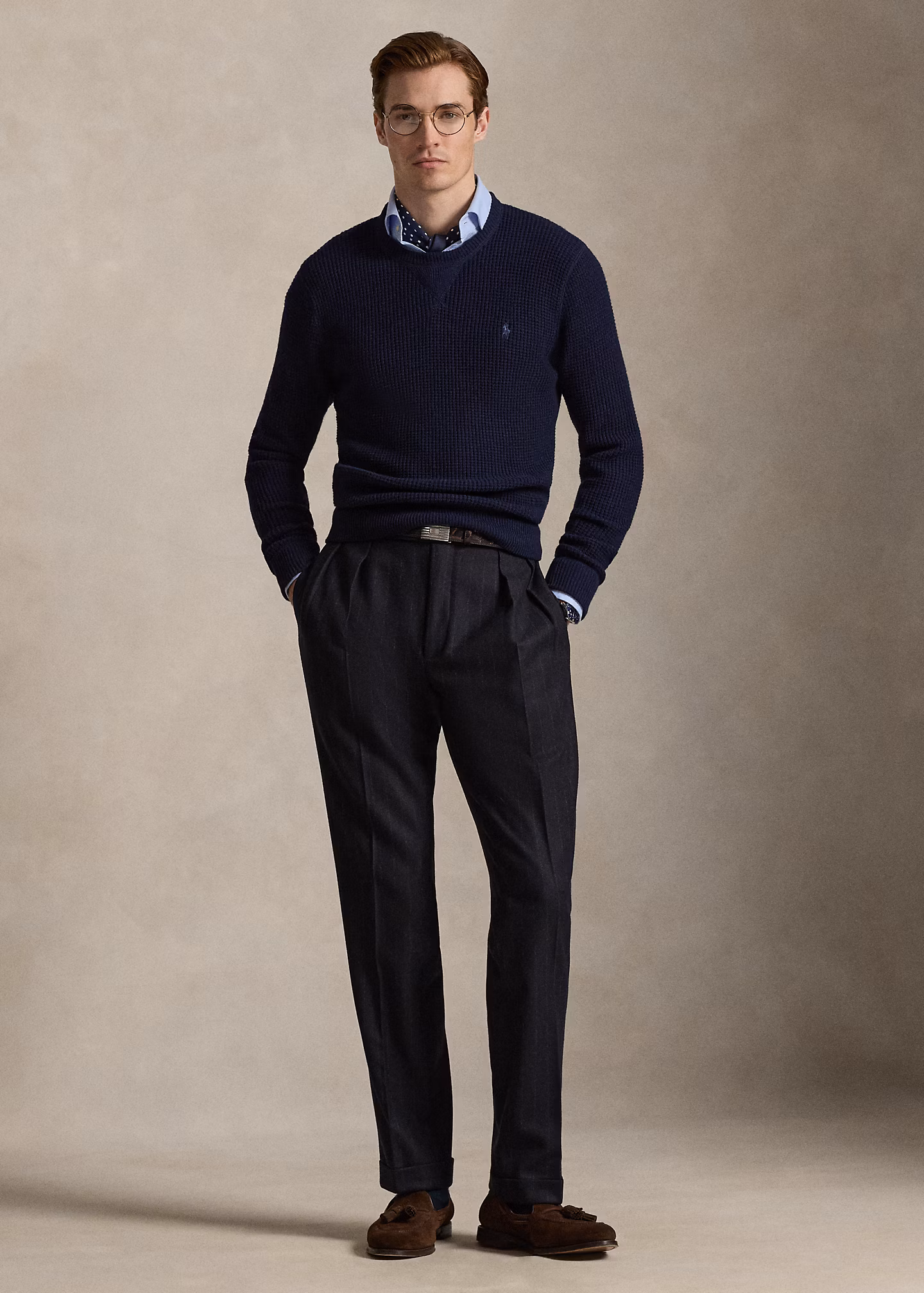 Woll-Baumwollpullover aus Waffelpiqué - RALPH LAUREN OUTLET