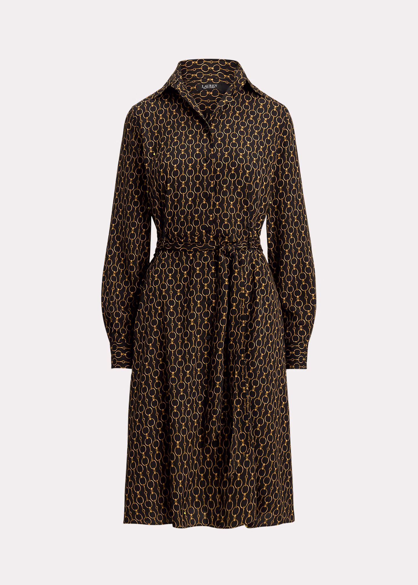 Crêpe-Hemdkleid mit Kettenmuster - RALPH LAUREN OUTLET