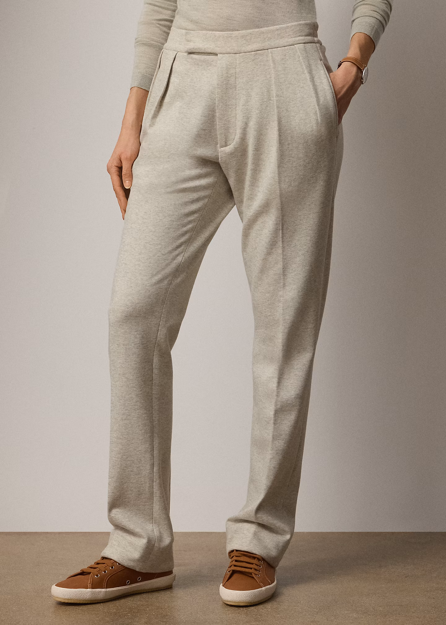 Edle Hose aus Baumwoll-Kaschmir-Fleece - RALPH LAUREN OUTLET