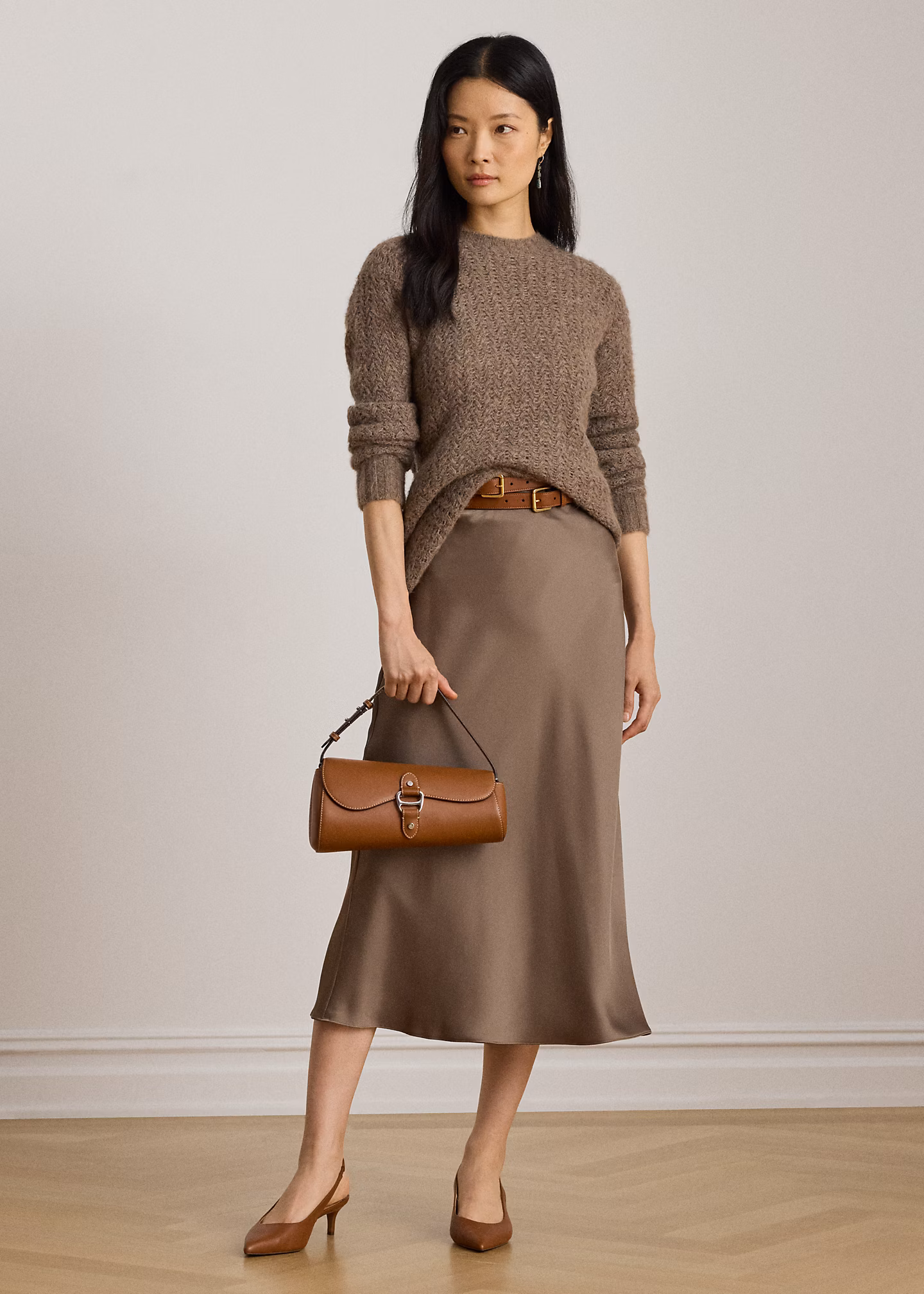 Midirock aus Satin-Charmeuse - RALPH LAUREN OUTLET