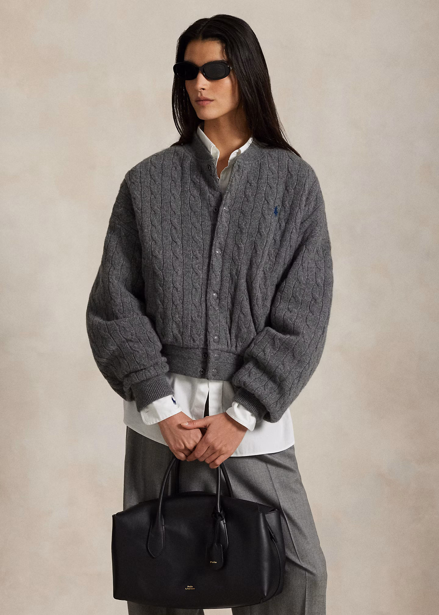 Woll-Kaschmir-Jacke mit Zopfmuster - RALPH LAUREN OUTLET