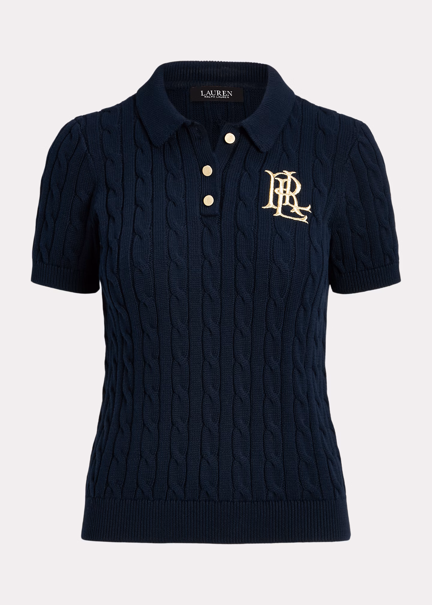 Polo-Pullover mit Zopfmuster - RALPH LAUREN OUTLET