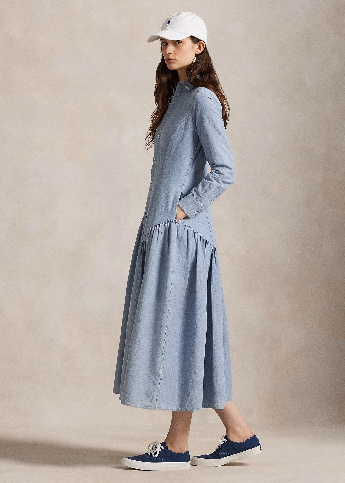Hemdkleid aus Baumwoll-Leinen-Chambray - RALPH LAUREN OUTLET