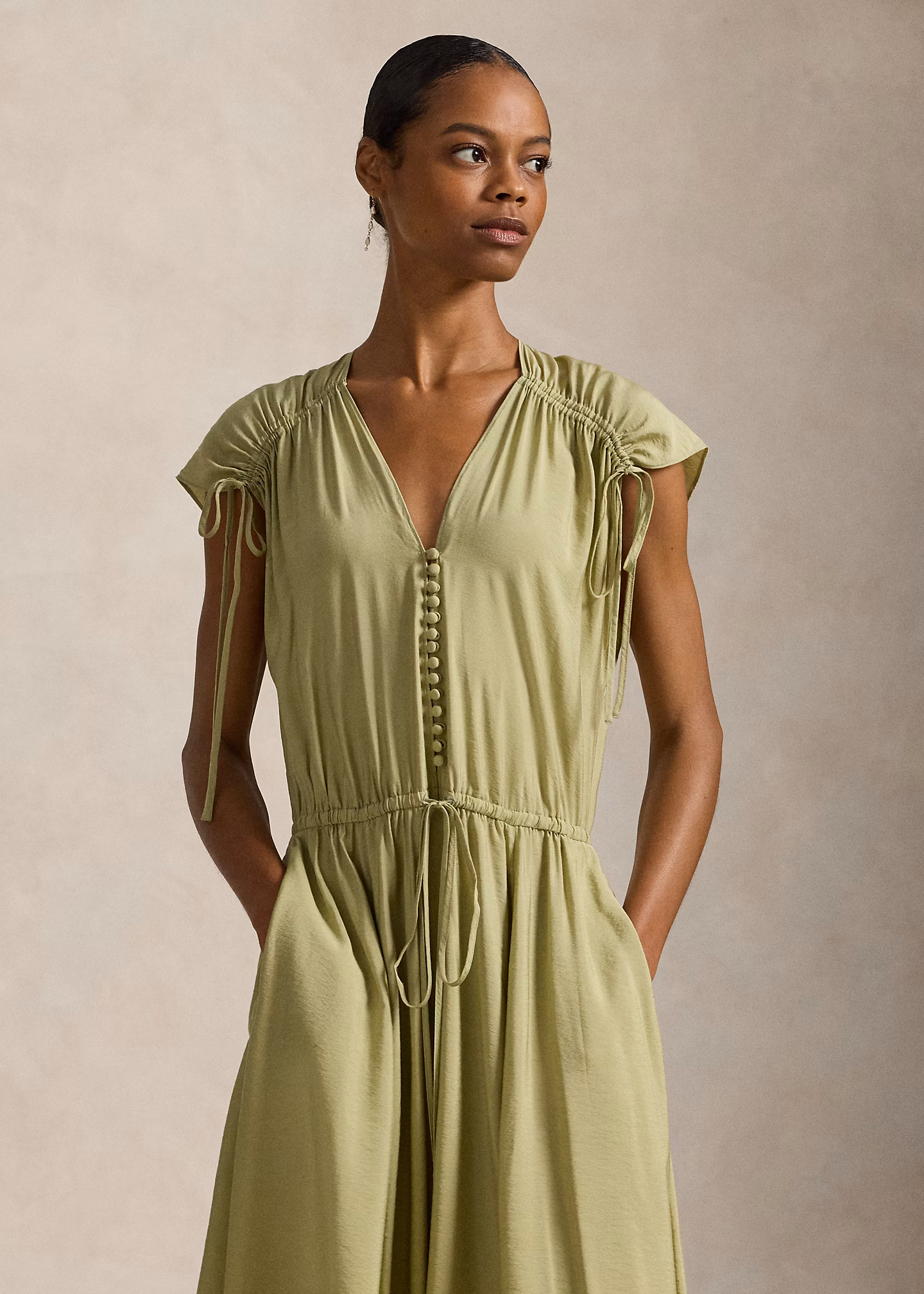 Crêpekleid mit Schulterbändern - RALPH LAUREN OUTLET