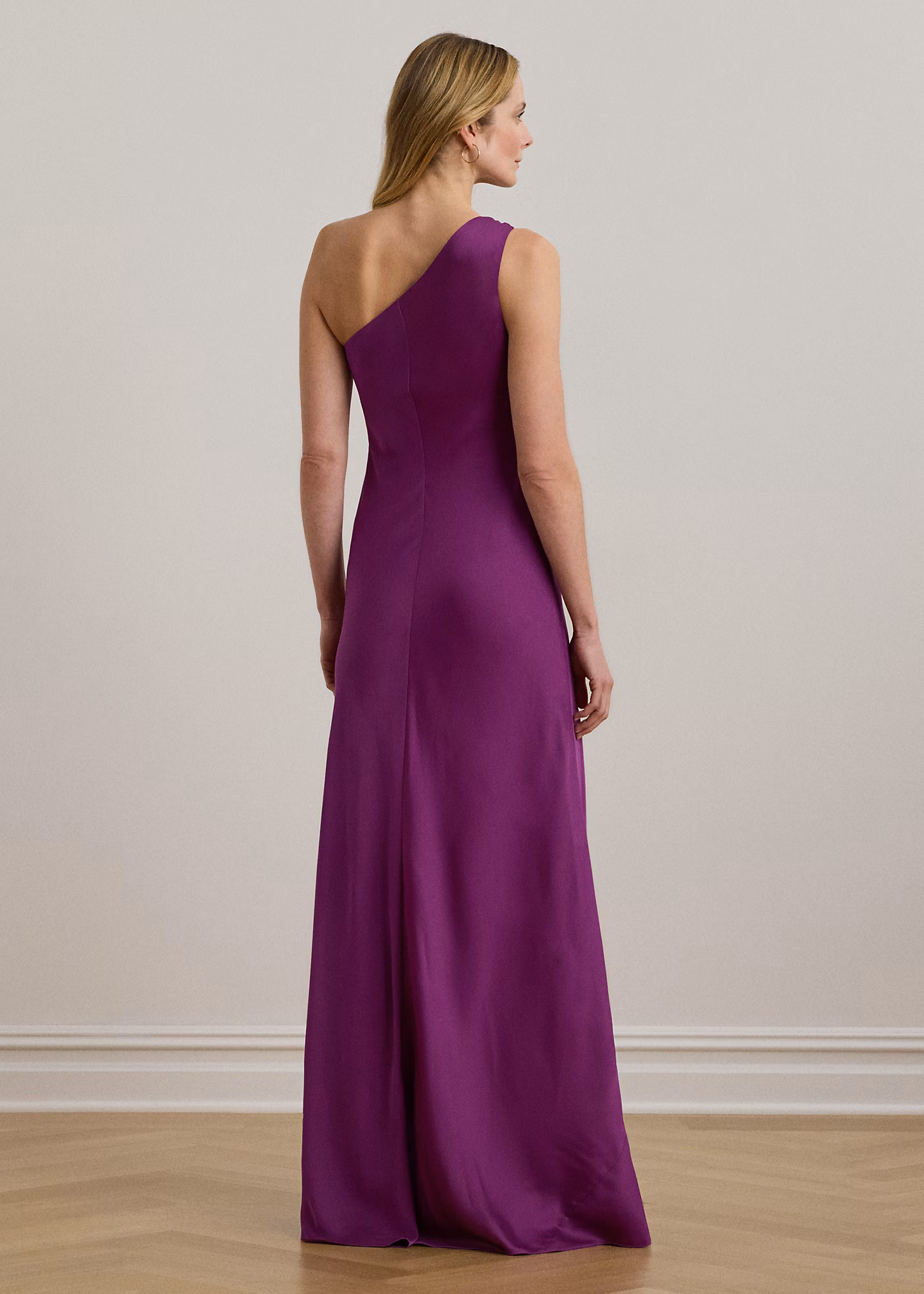 Einschultriges Abendkleid aus Charmeuse - RALPH LAUREN OUTLET