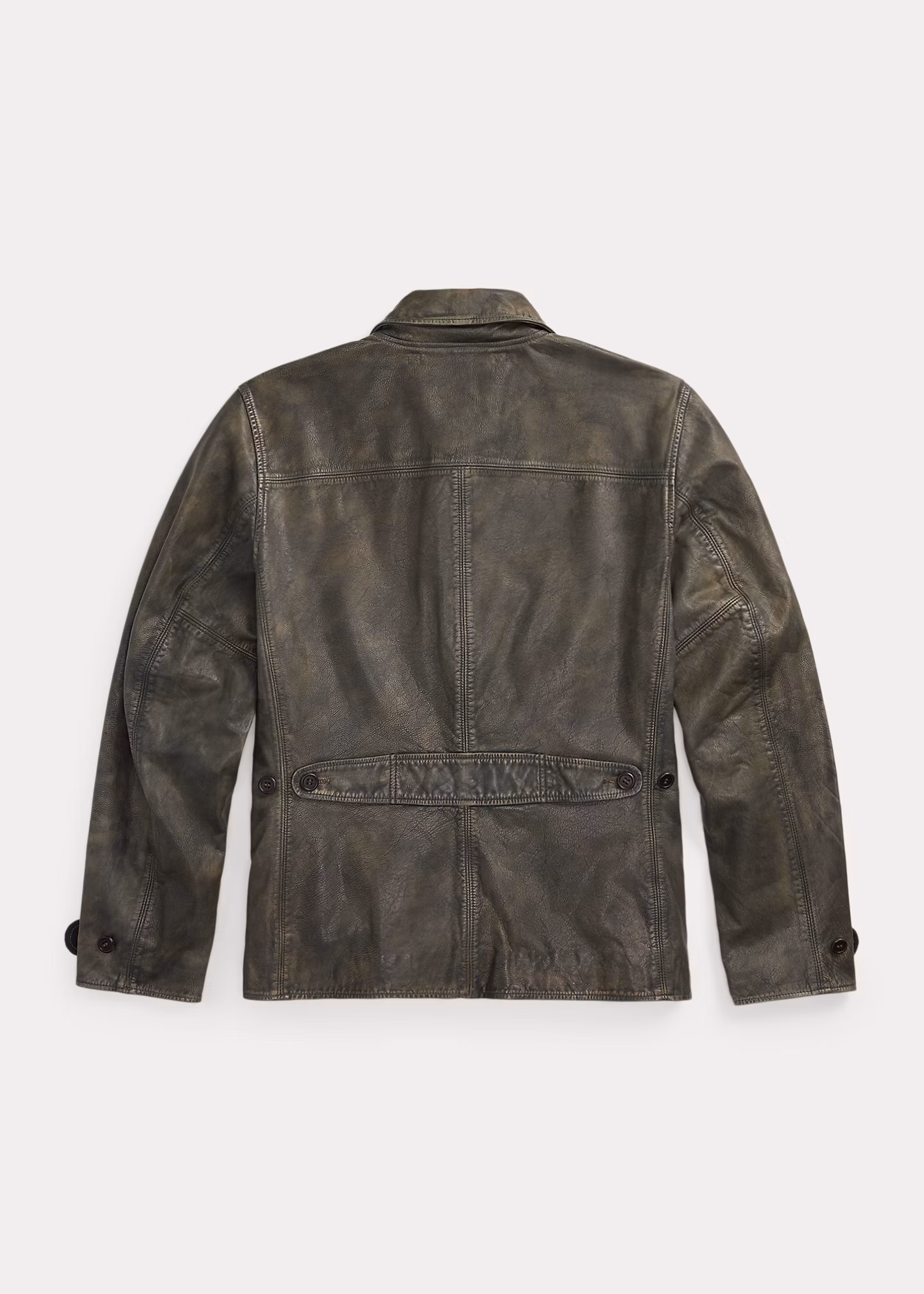 Indigogefärbte 3/4-Jacke aus Leder - RALPH LAUREN OUTLET