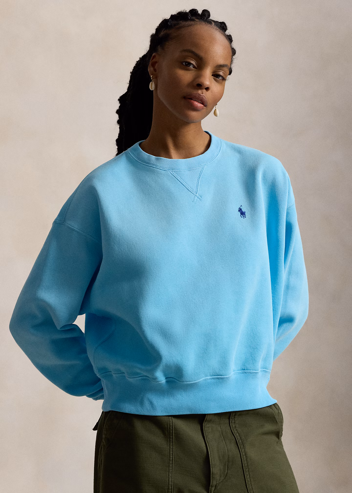 Rundhals-Sweatshirt aus Fleece - RALPH LAUREN OUTLET