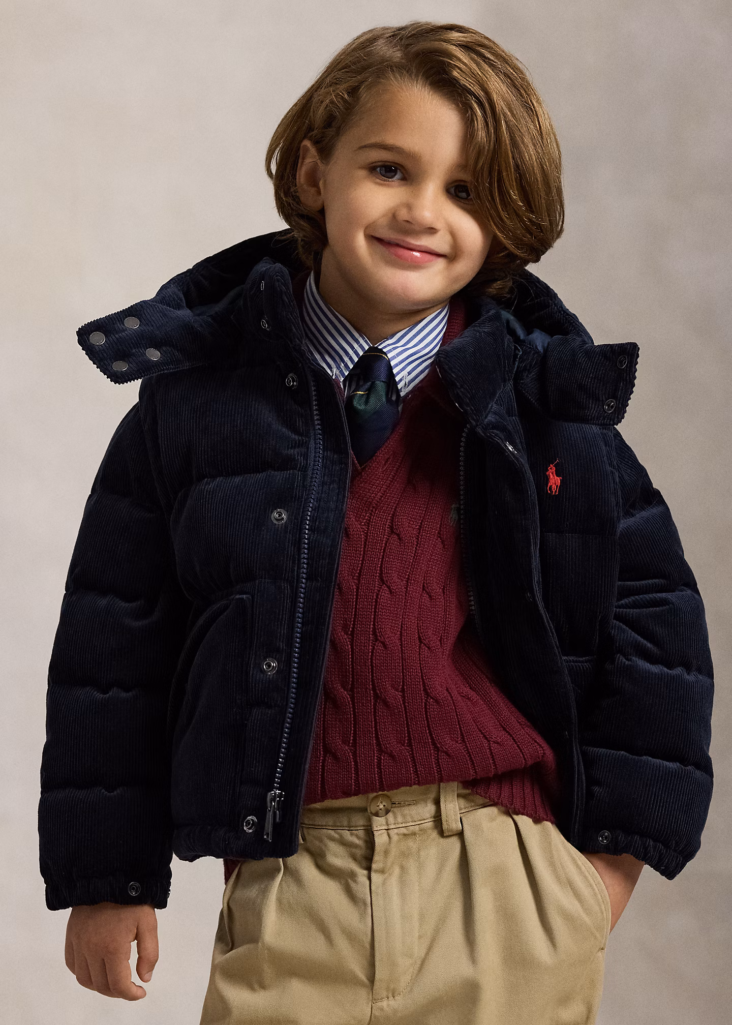 Vielseitige Daunenjacke aus Kordsamt - RALPH LAUREN OUTLET