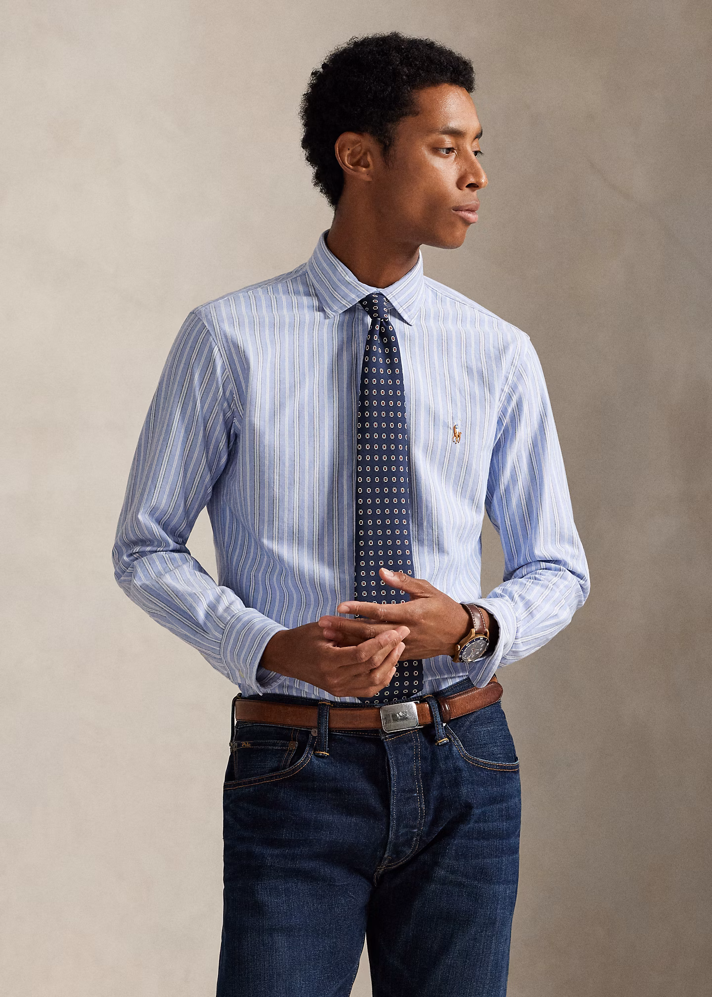 Gestreiftes Custom-Fit Oxfordhemd - RALPH LAUREN OUTLET