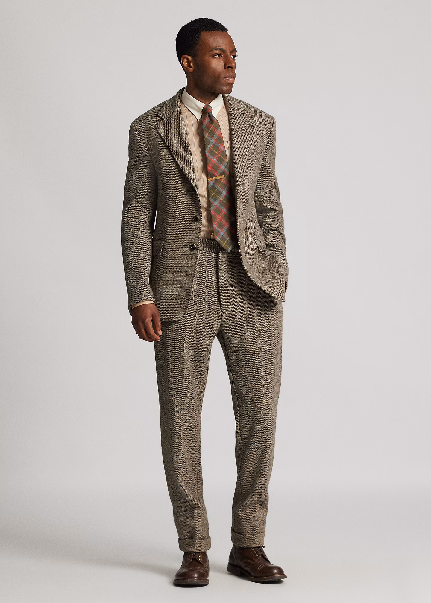 Slim-Fit Anzughose aus Woll-Ratière - RALPH LAUREN OUTLET