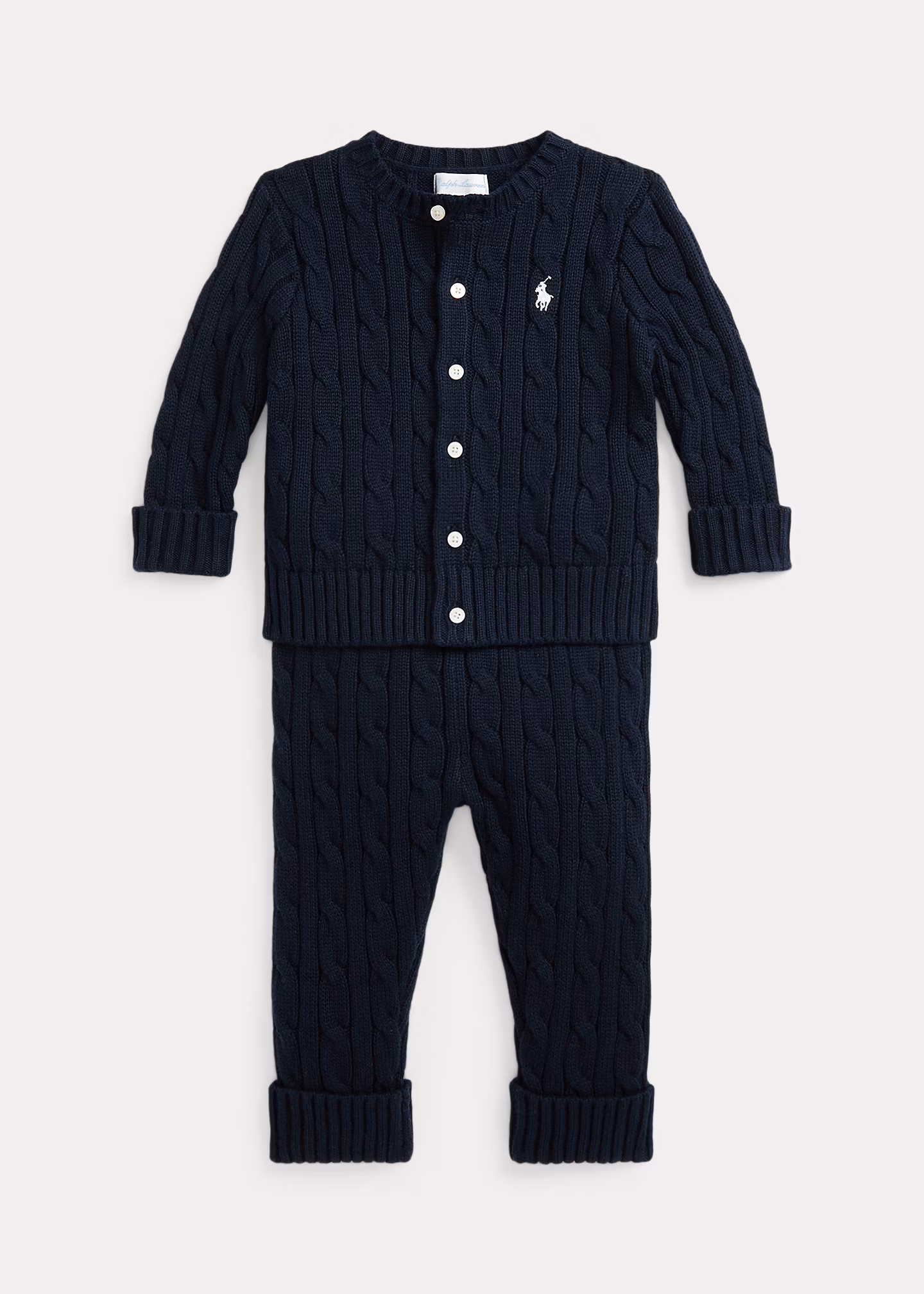 Strickjacke und Hose mit Zopfmuster - RALPH LAUREN OUTLET