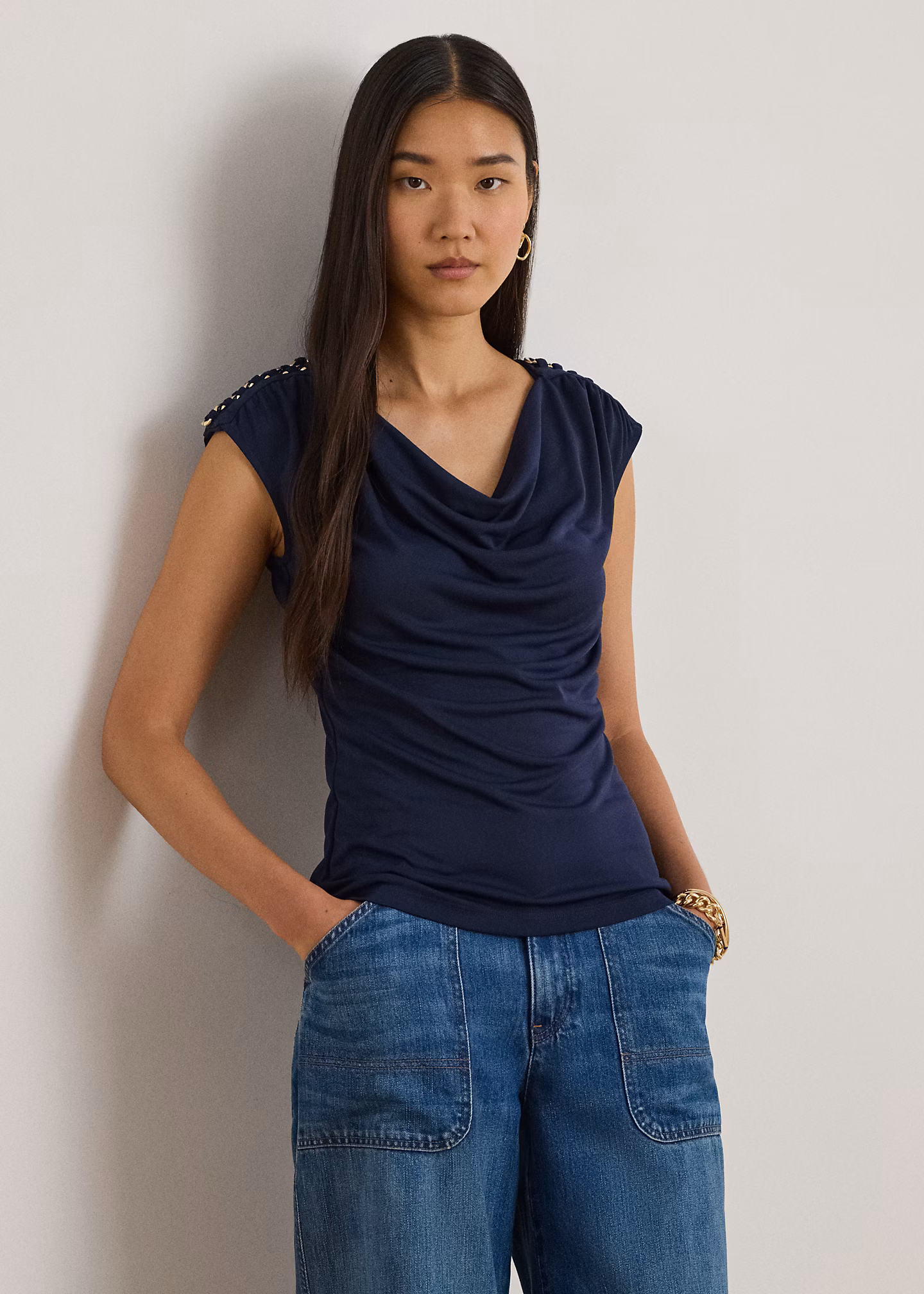 Ärmelloses Oberteil aus Stretchjersey - RALPH LAUREN OUTLET