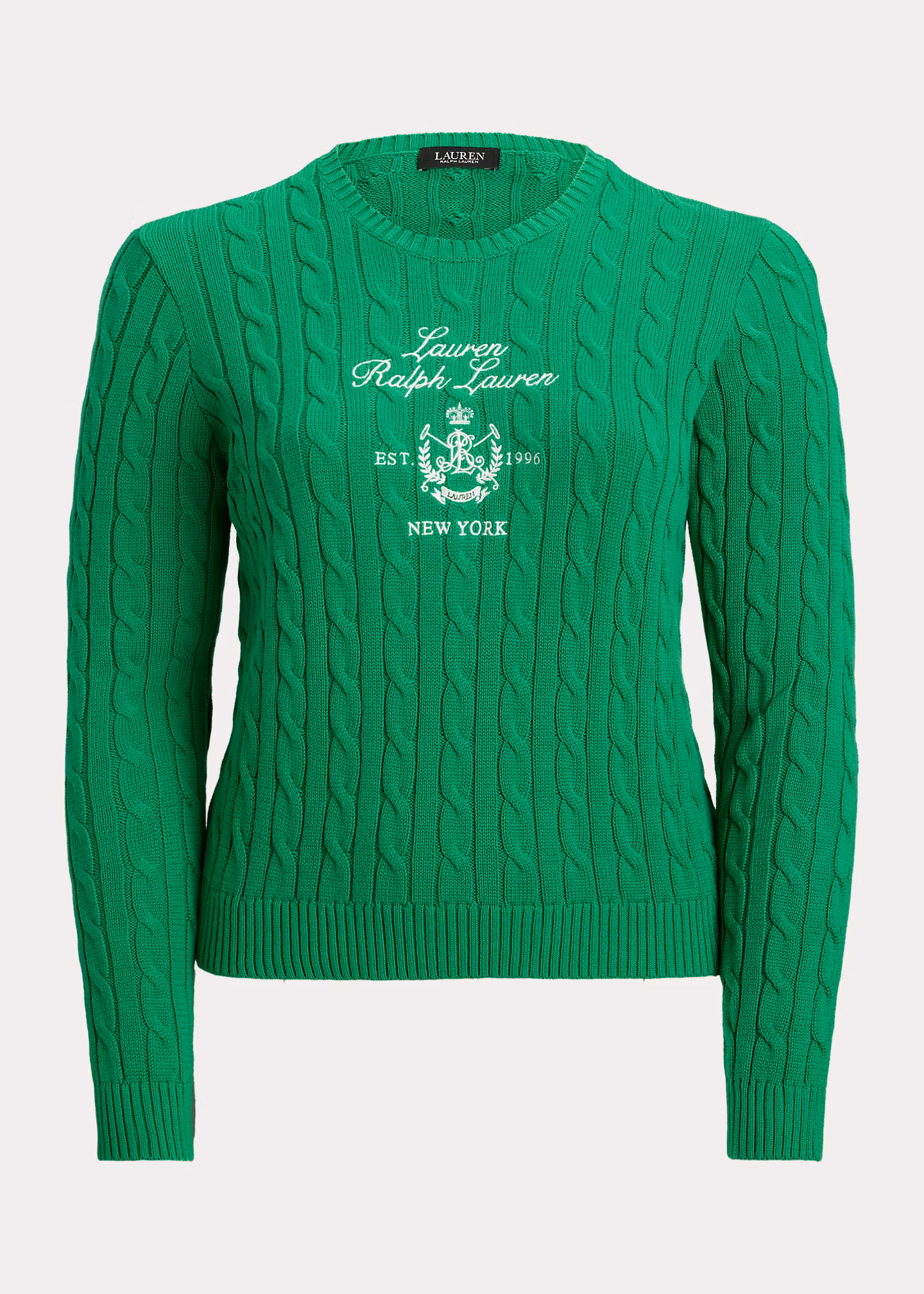 Zopfmusterpullover mit gesticktem Wappen - RALPH LAUREN OUTLET