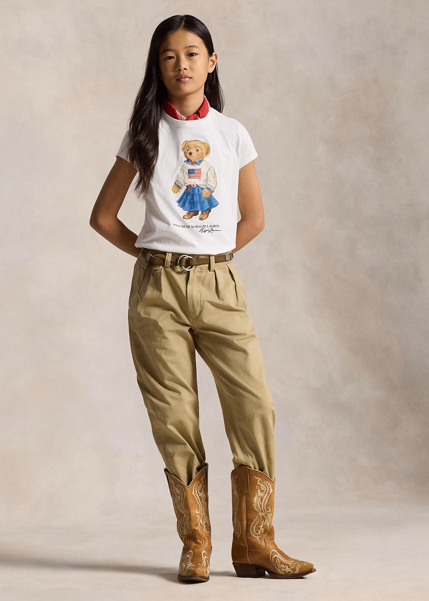 Baumwolljersey-T-Shirt mit Polo Bear - RALPH LAUREN OUTLET