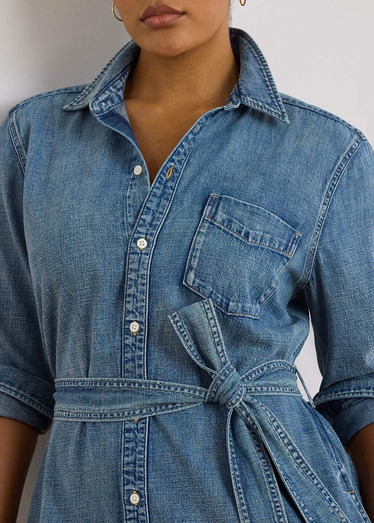 Denim-Hemdkleid mit Gürtel - RALPH LAUREN OUTLET