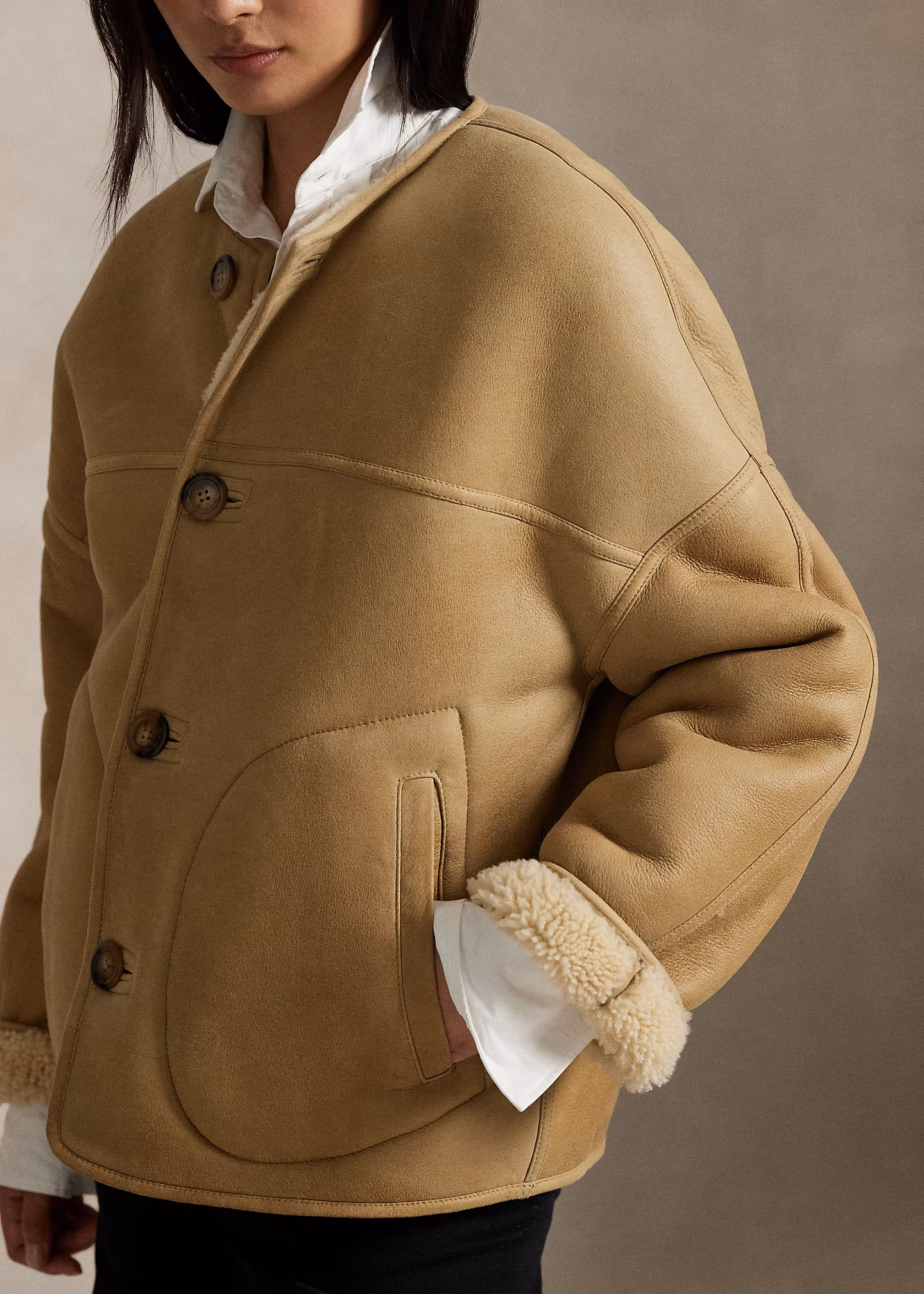 Wendbare Innenjacke aus Lammfell - RALPH LAUREN OUTLET