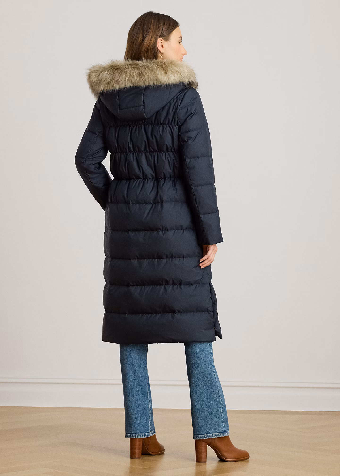 Daunenmantel mit Kapuze und Kunstpelz - RALPH LAUREN OUTLET