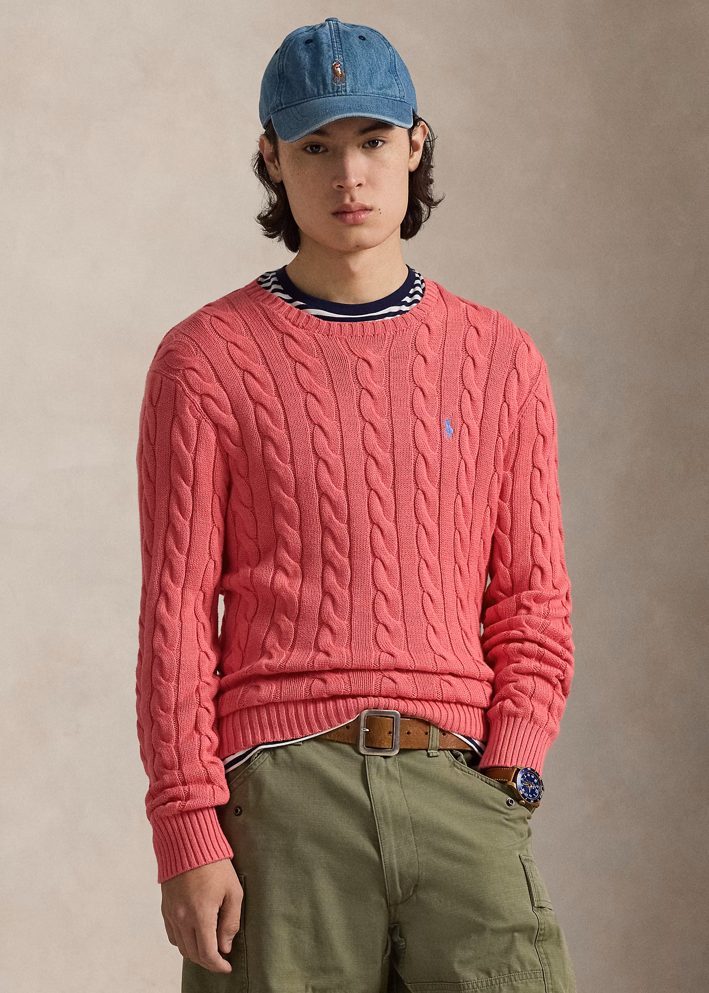 Baumwollpullover mit Zopfmuster - RALPH LAUREN OUTLET
