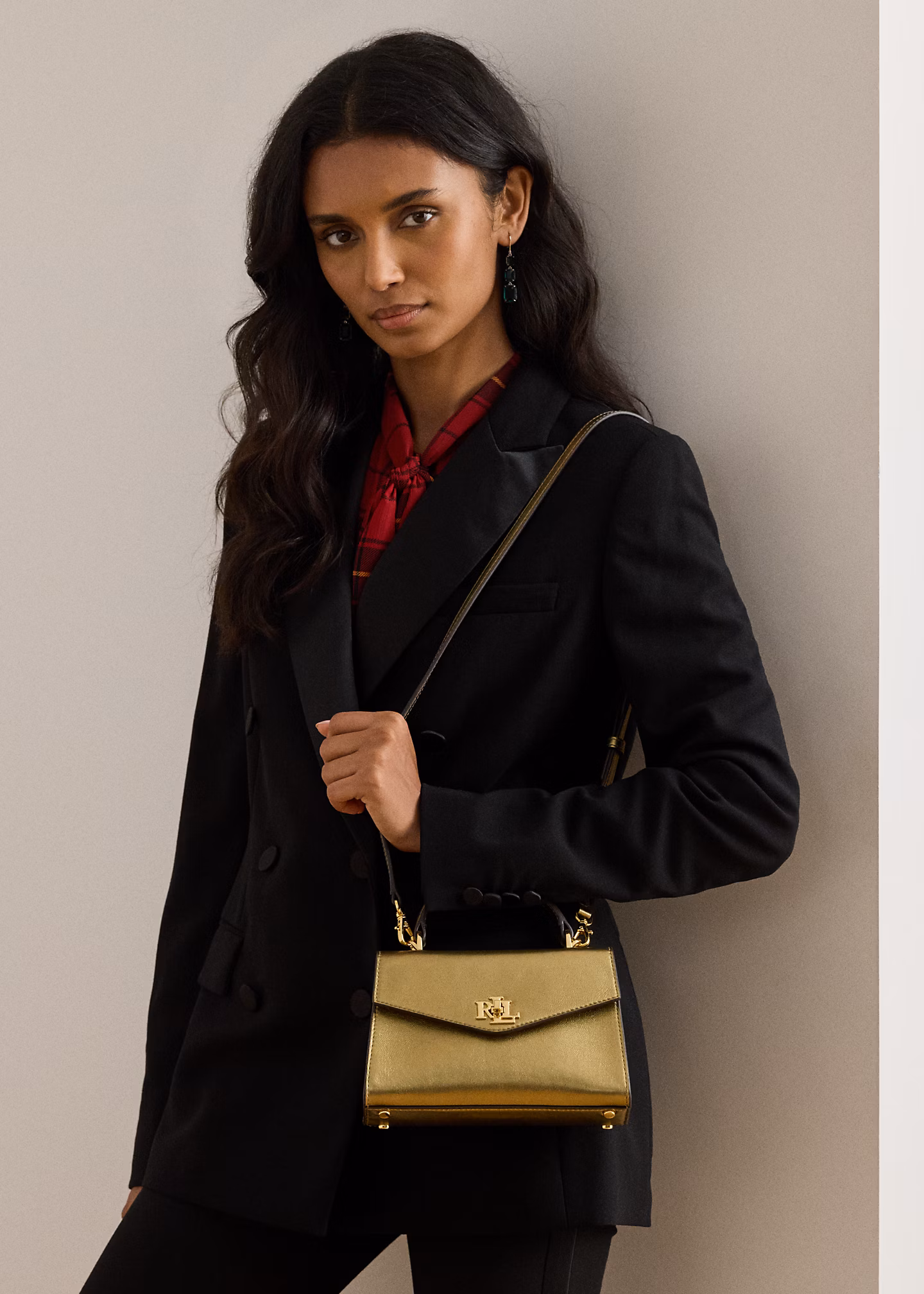 Umhängetasche Farrah aus Metallic-Leder - RALPH LAUREN OUTLET