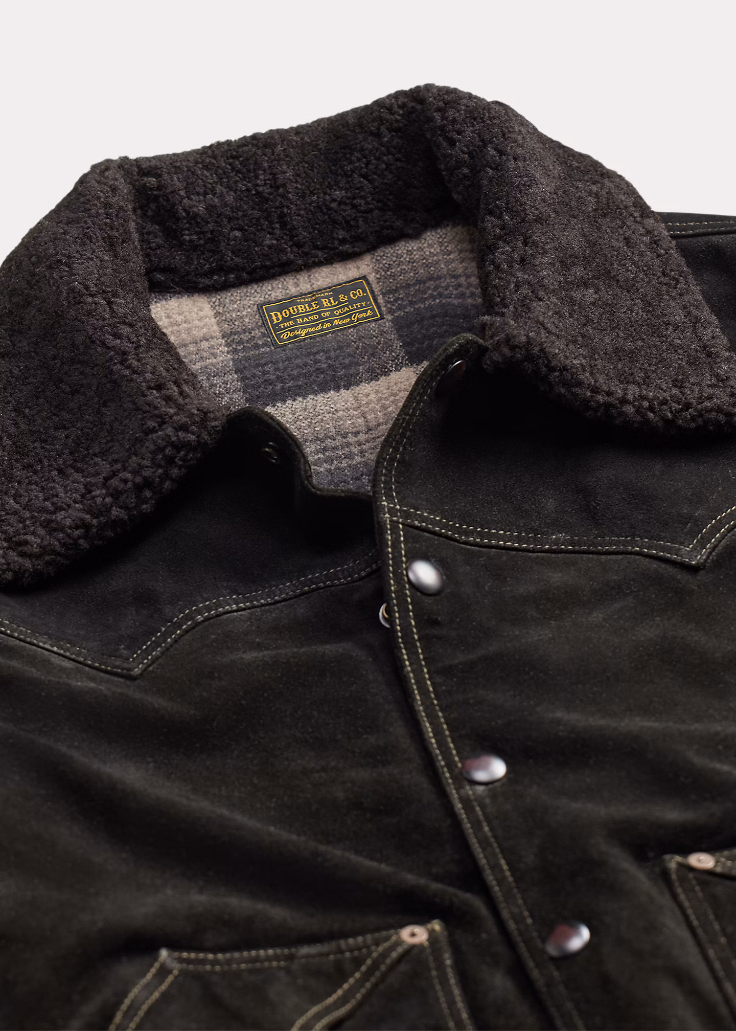 Wildlederjacke mit Lammfellkragen - RALPH LAUREN OUTLET