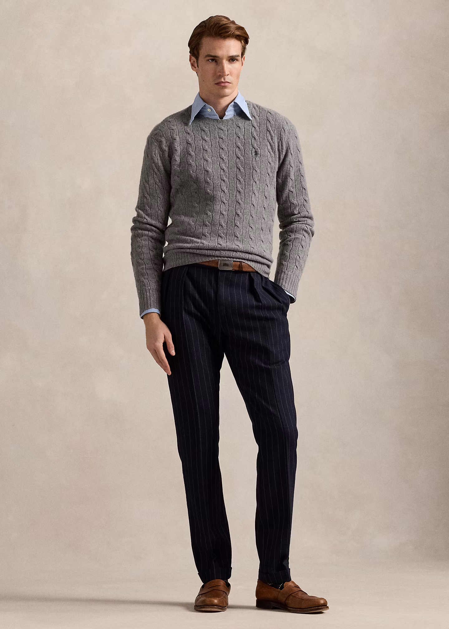 Woll-Kaschmir-Pullover mit Zopfmuster - RALPH LAUREN OUTLET