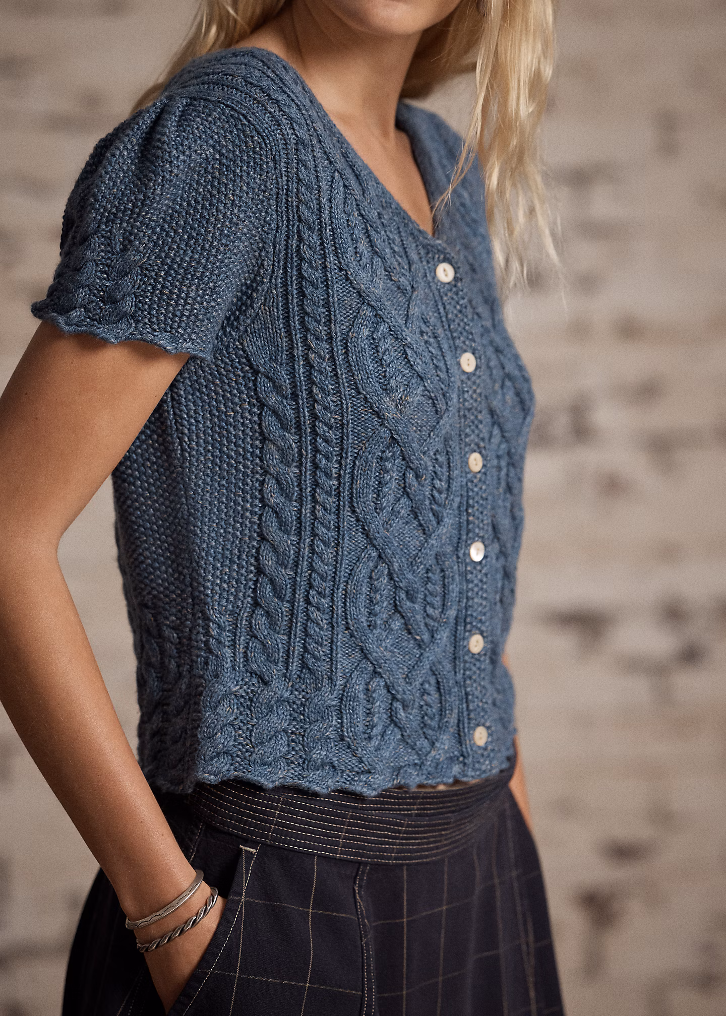 Zopfmuster-Oberteil aus Leinenmischung - RALPH LAUREN OUTLET