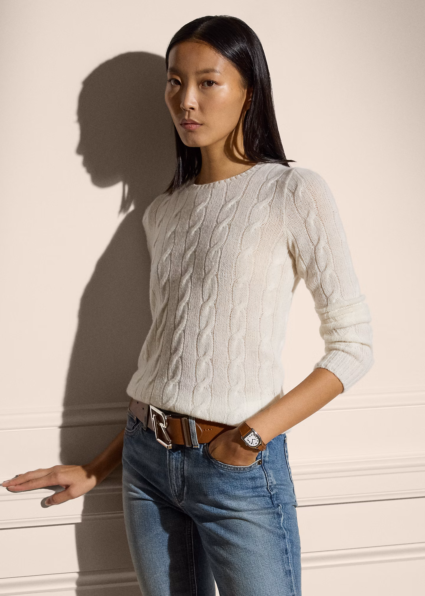 Kaschmirpullover mit Zopfmuster - RALPH LAUREN OUTLET