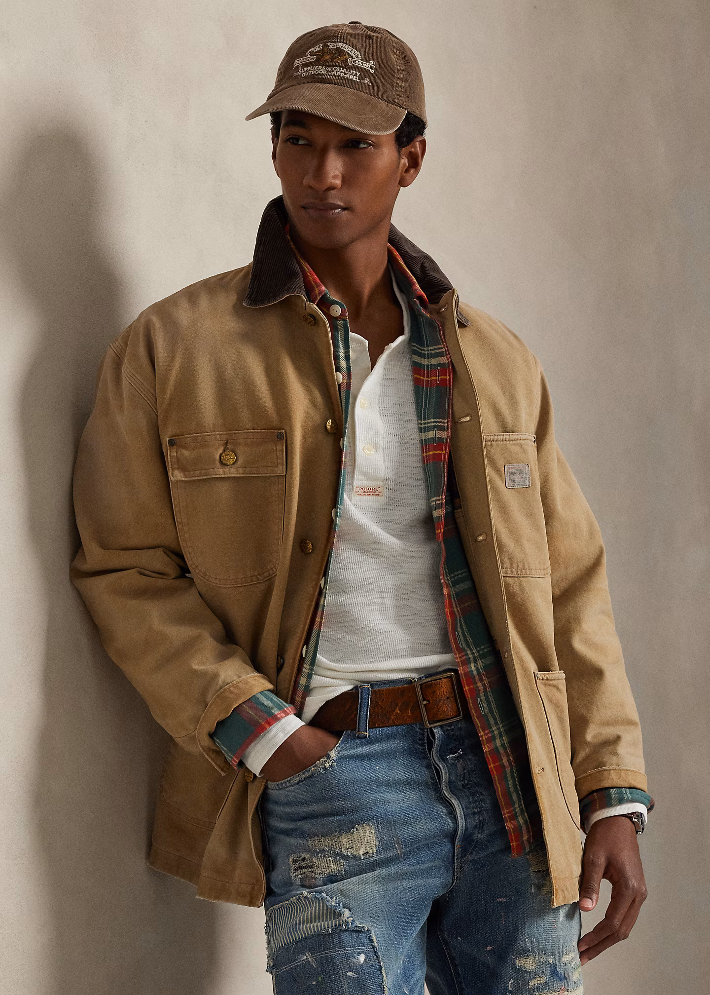 Strukturiertes Waffelpiqué-Henley-Hemd - RALPH LAUREN OUTLET