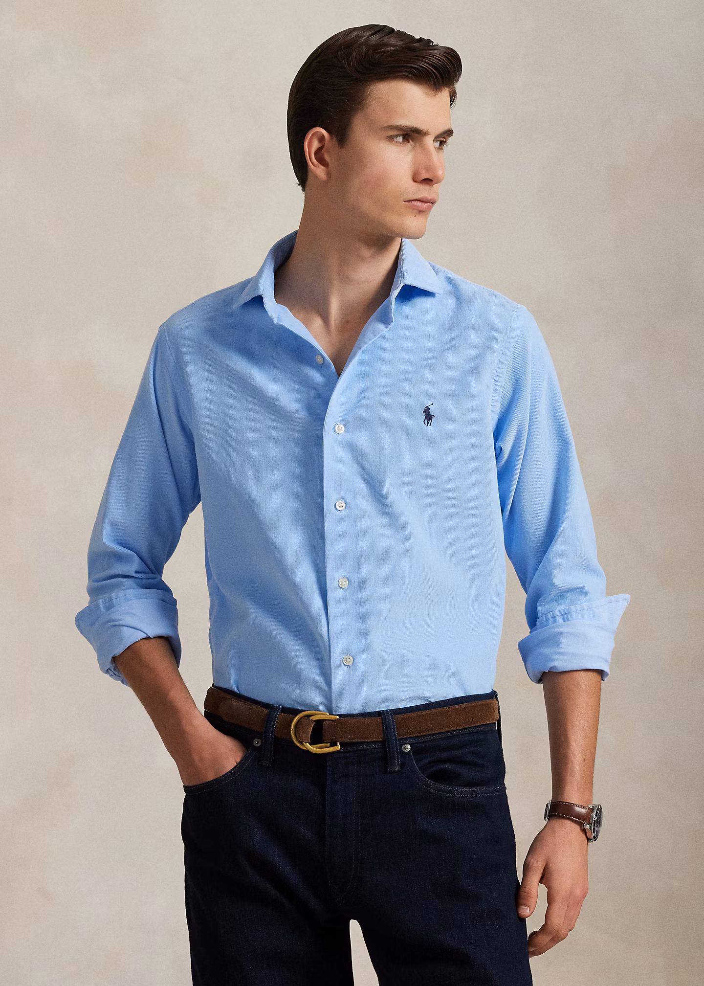 Custom-Fit Hemd aus Kordsamt - RALPH LAUREN OUTLET