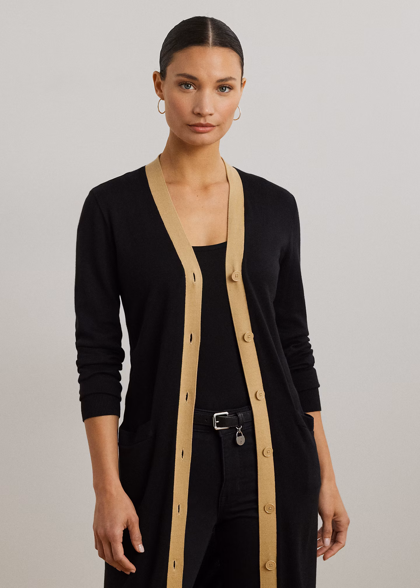 Zweifarbige Strickjacke mit Baumwolle - RALPH LAUREN OUTLET