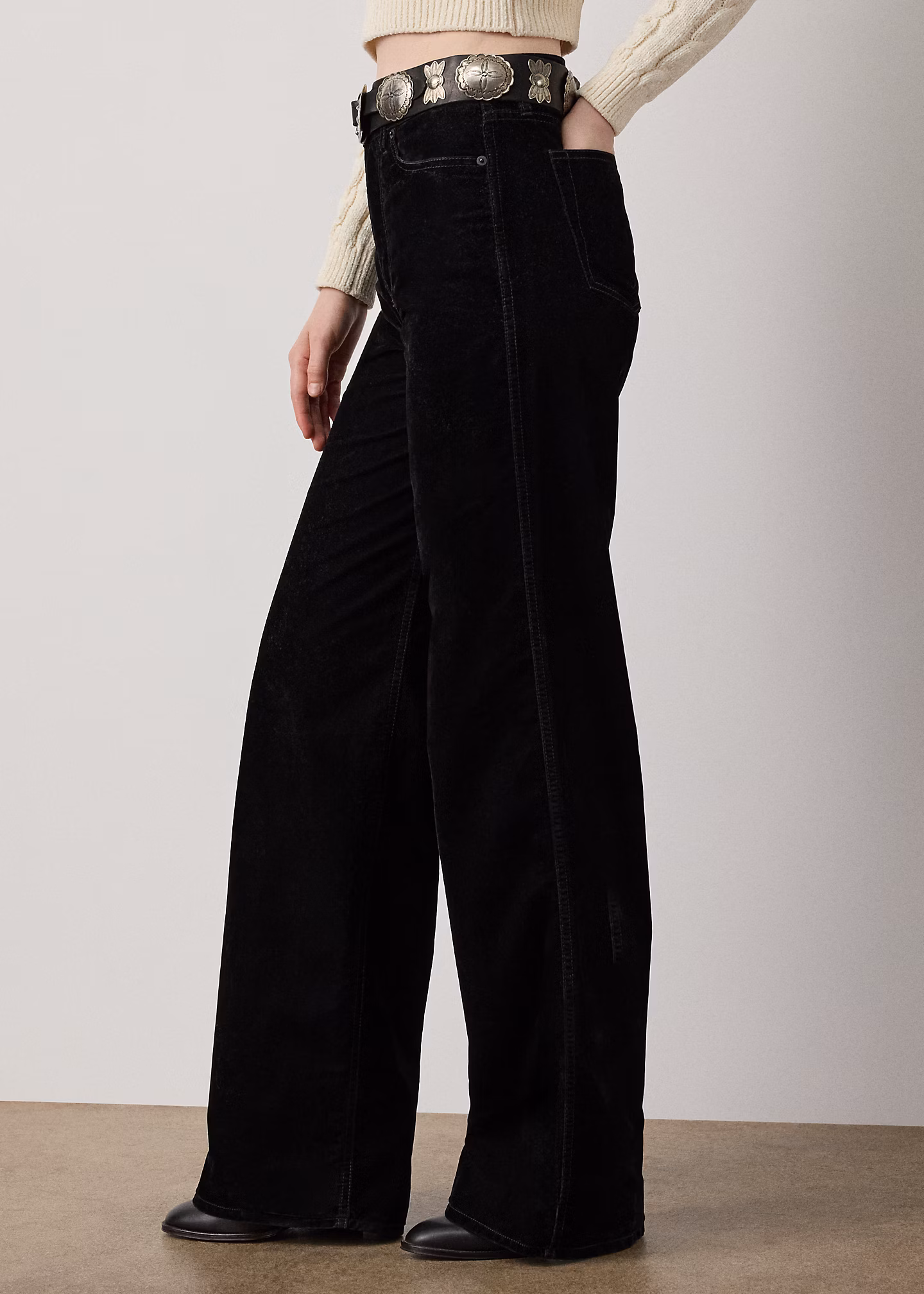 Beflockte Jeans Mae mit weitem Bein - RALPH LAUREN OUTLET