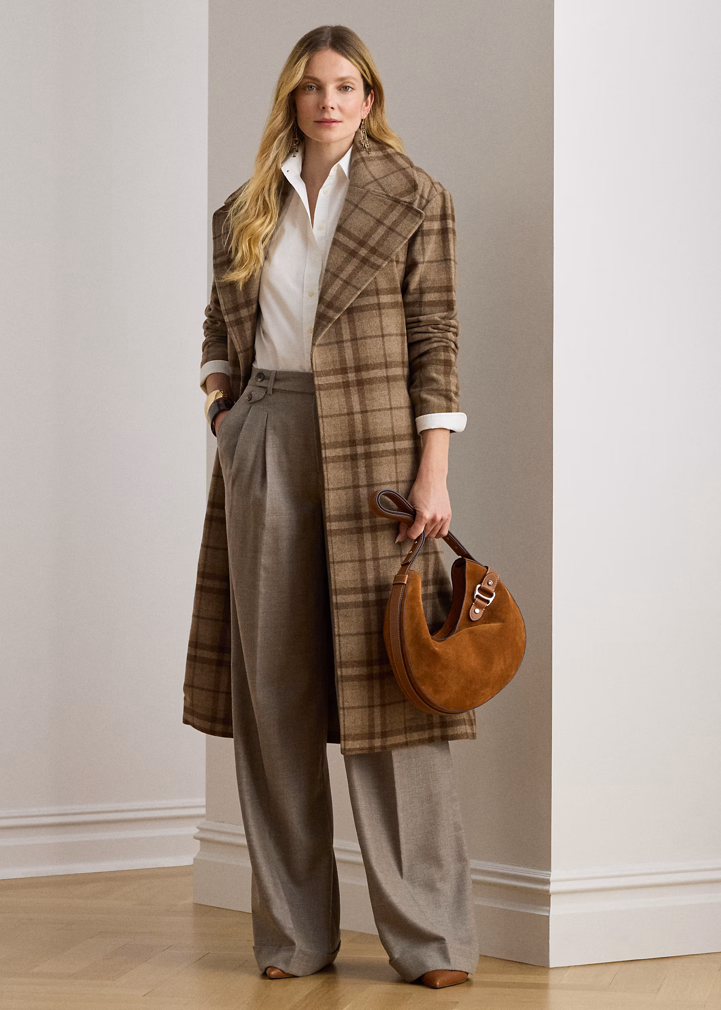 Fischgrat-Wollhose mit weitem Bein - RALPH LAUREN OUTLET