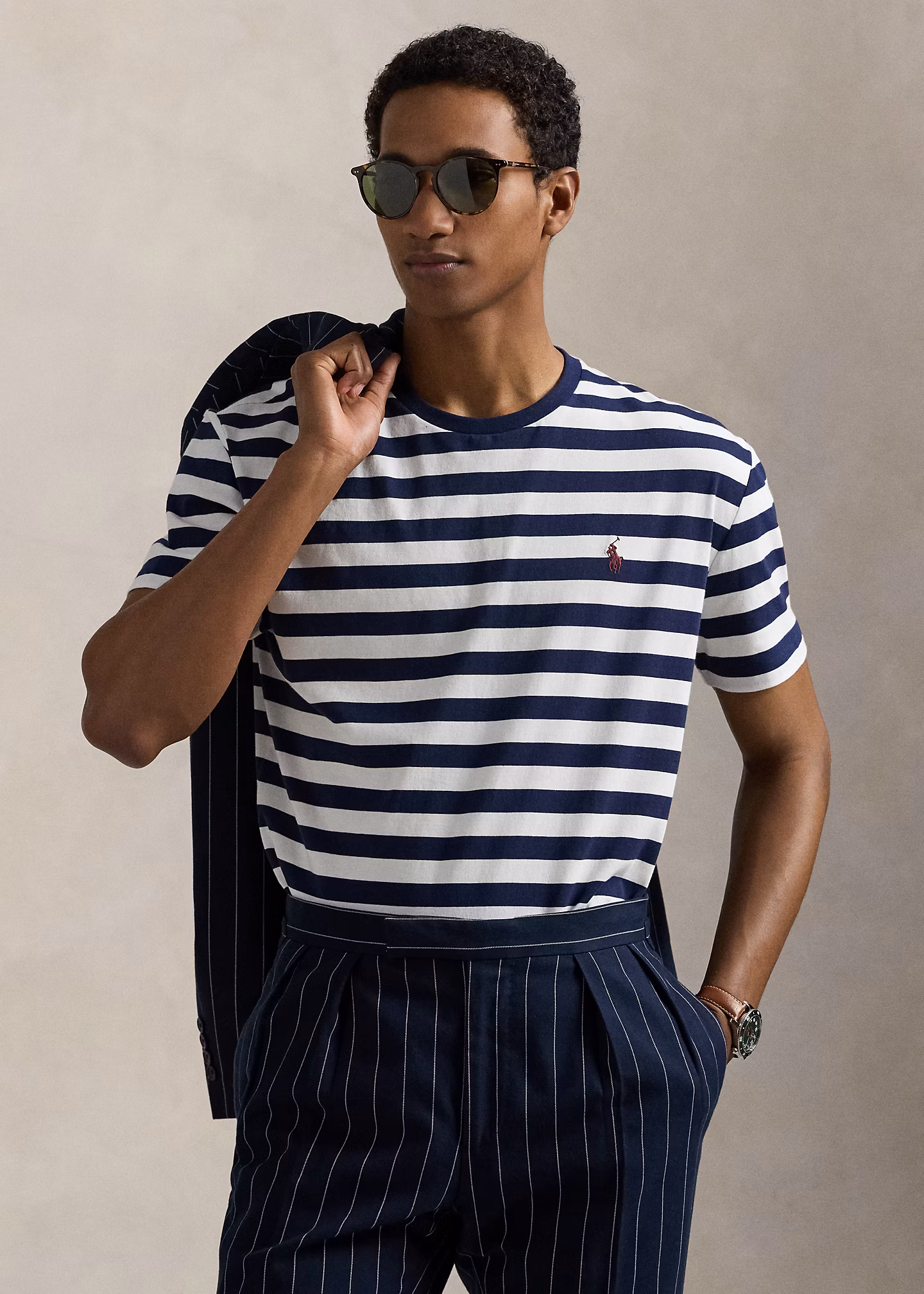 Gestreiftes Jersey-T-Shirt im Custom-Slim-Fit - RALPH LAUREN OUTLET