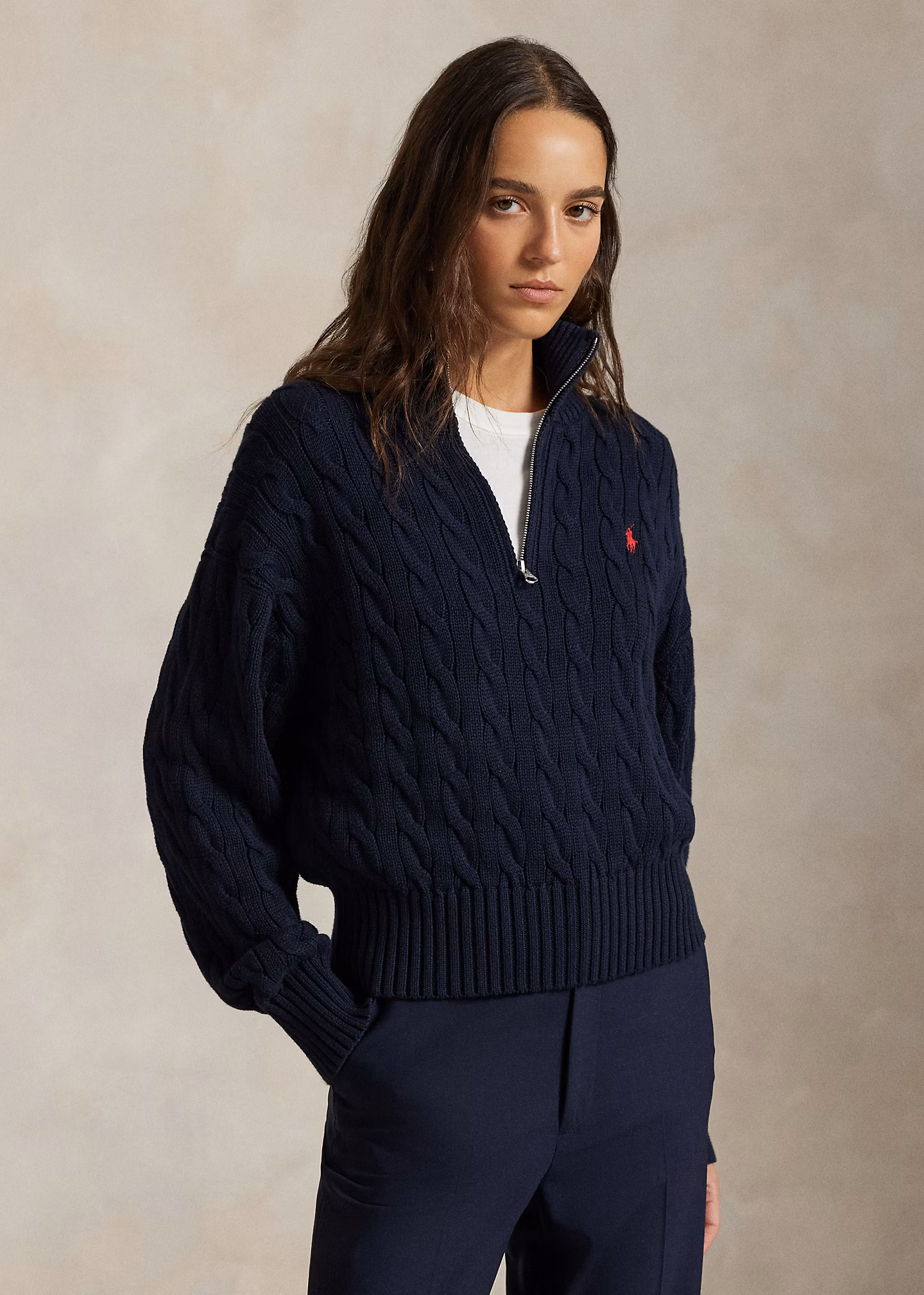 Baumwollpullover mit Zopfmuster - RALPH LAUREN OUTLET