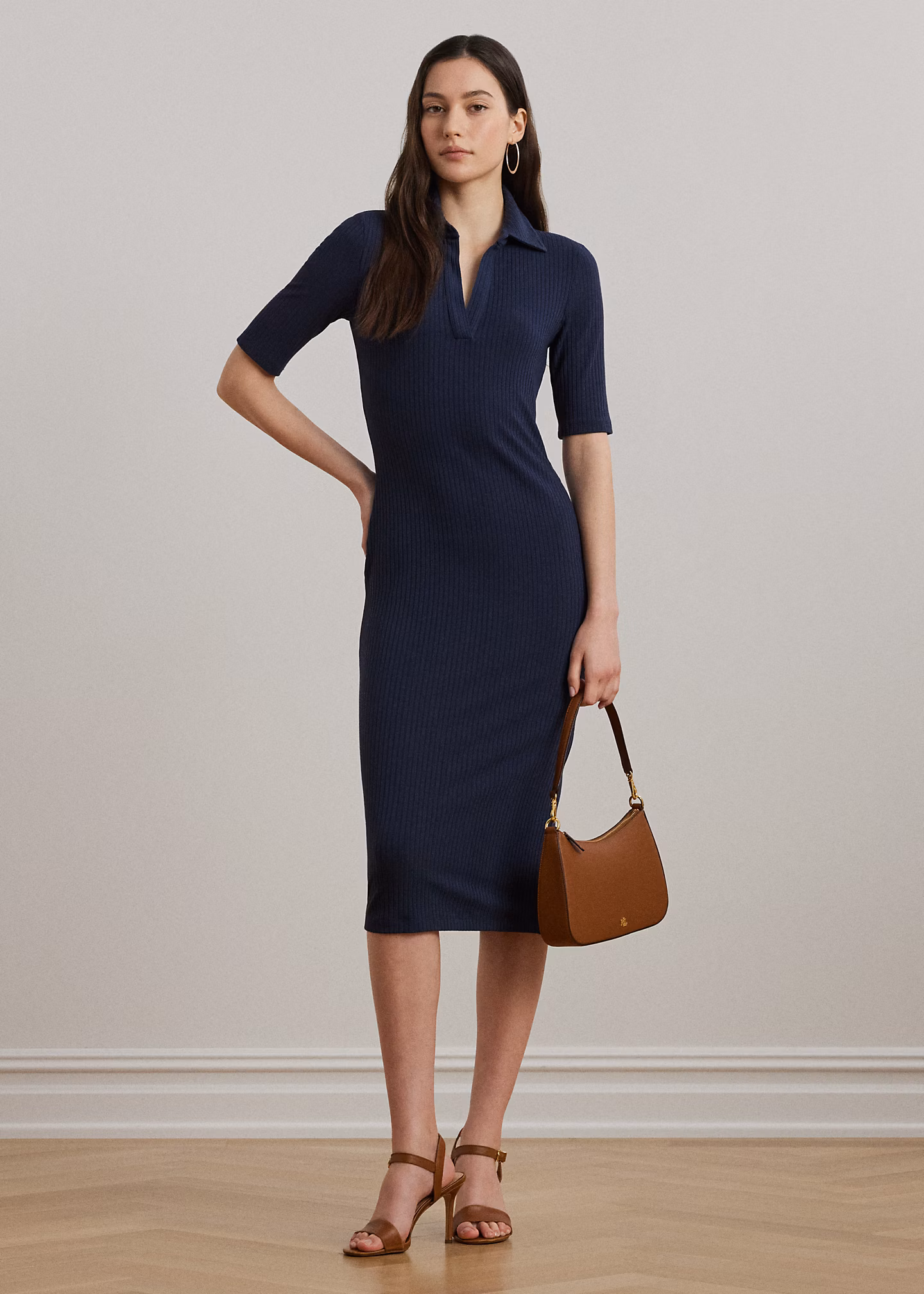 Polokleid in Rippenstrick - RALPH LAUREN OUTLET