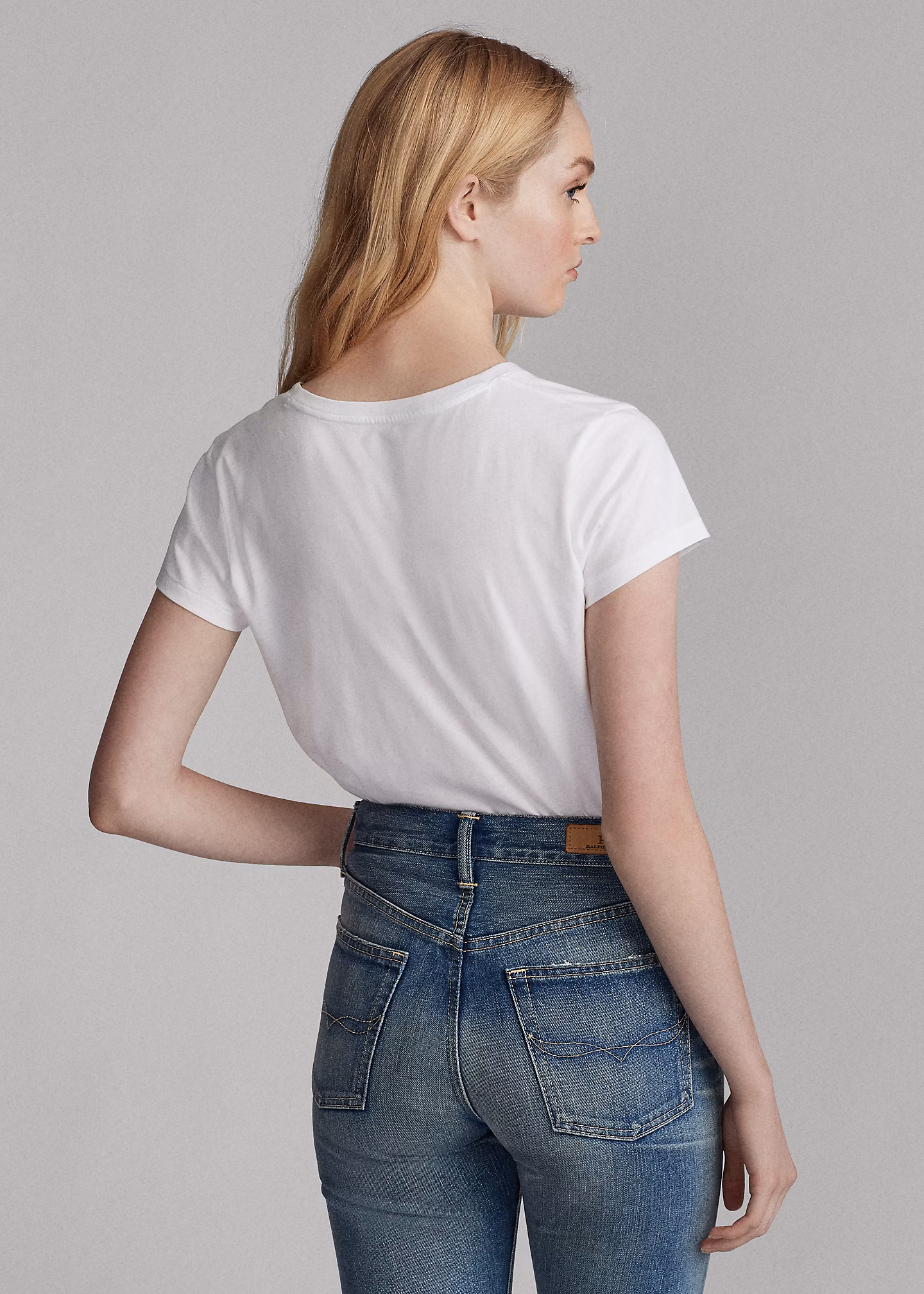 Baumwoll-T-Shirt mit V-Ausschnitt - RALPH LAUREN OUTLET