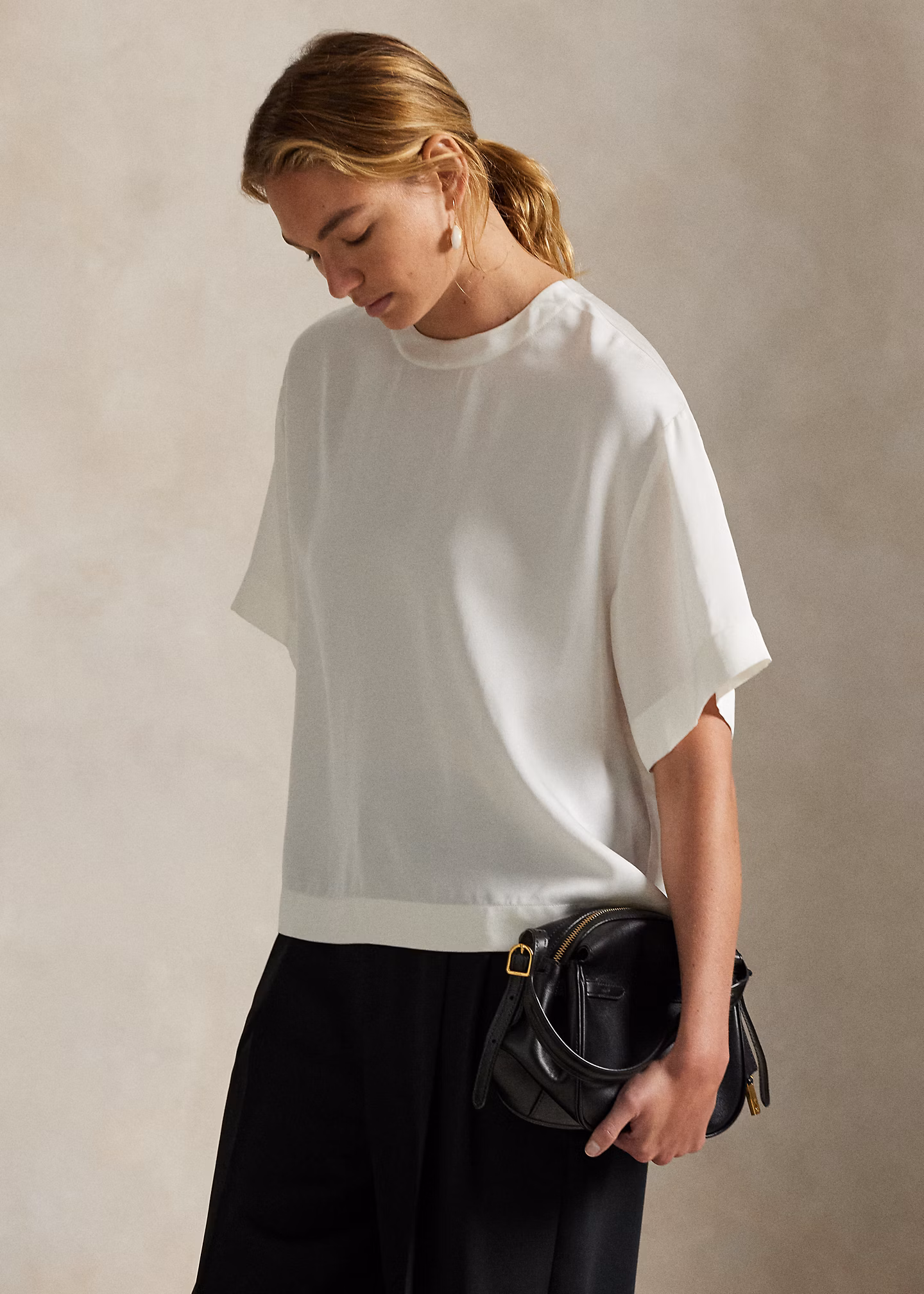 Oversize-Fit T-Shirt aus Satin - RALPH LAUREN OUTLET