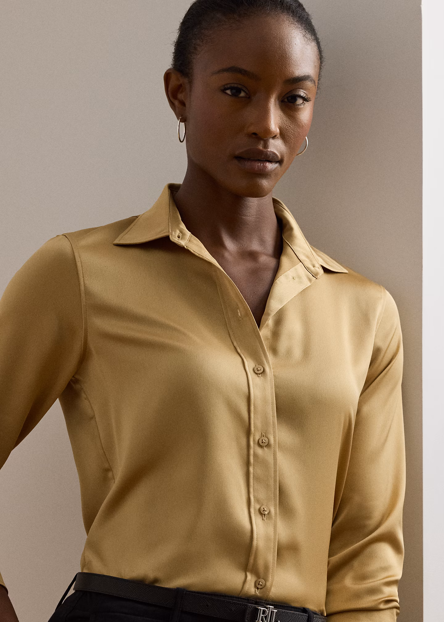 Classic-Fit Hemd aus Satin-Charmeuse - RALPH LAUREN OUTLET