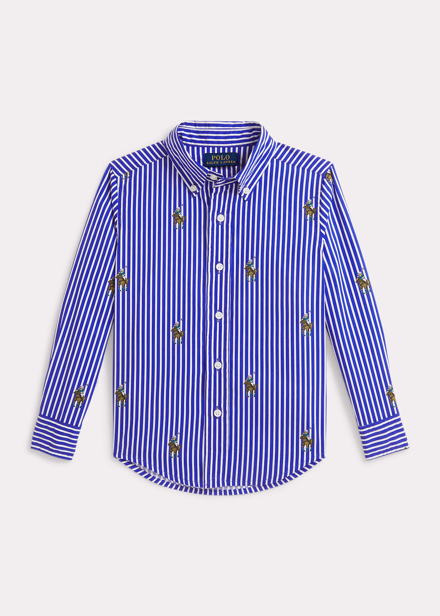 Gestreiftes Baumwollhemd mit Polo Bear - RALPH LAUREN OUTLET