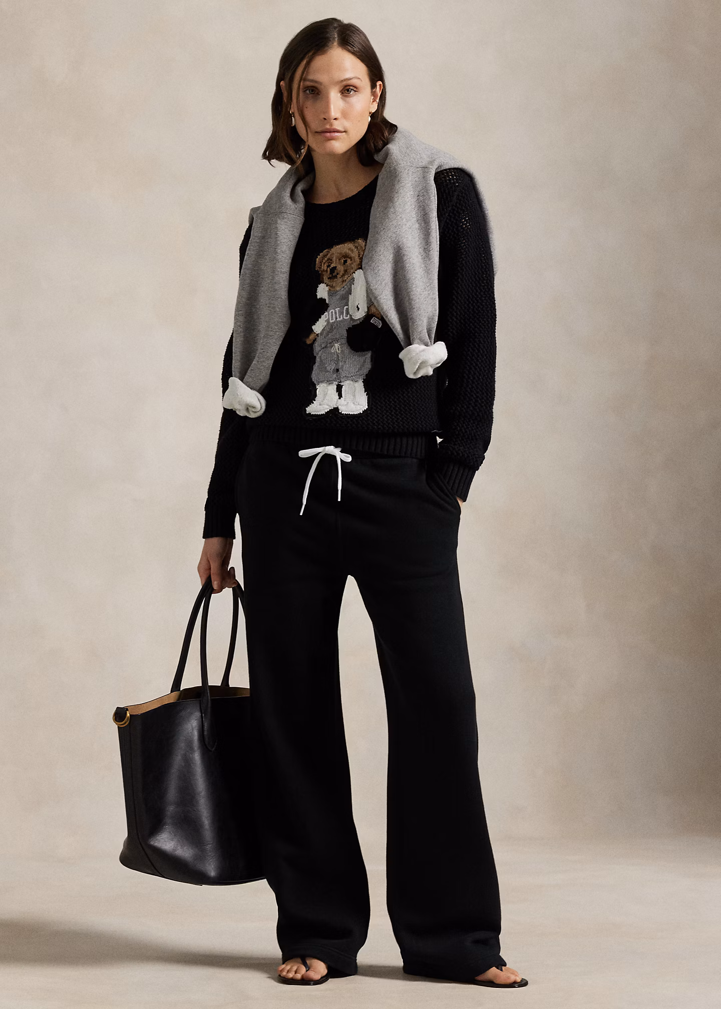 Baumwoll-Rundhalspullover mit Polo Bear - RALPH LAUREN OUTLET