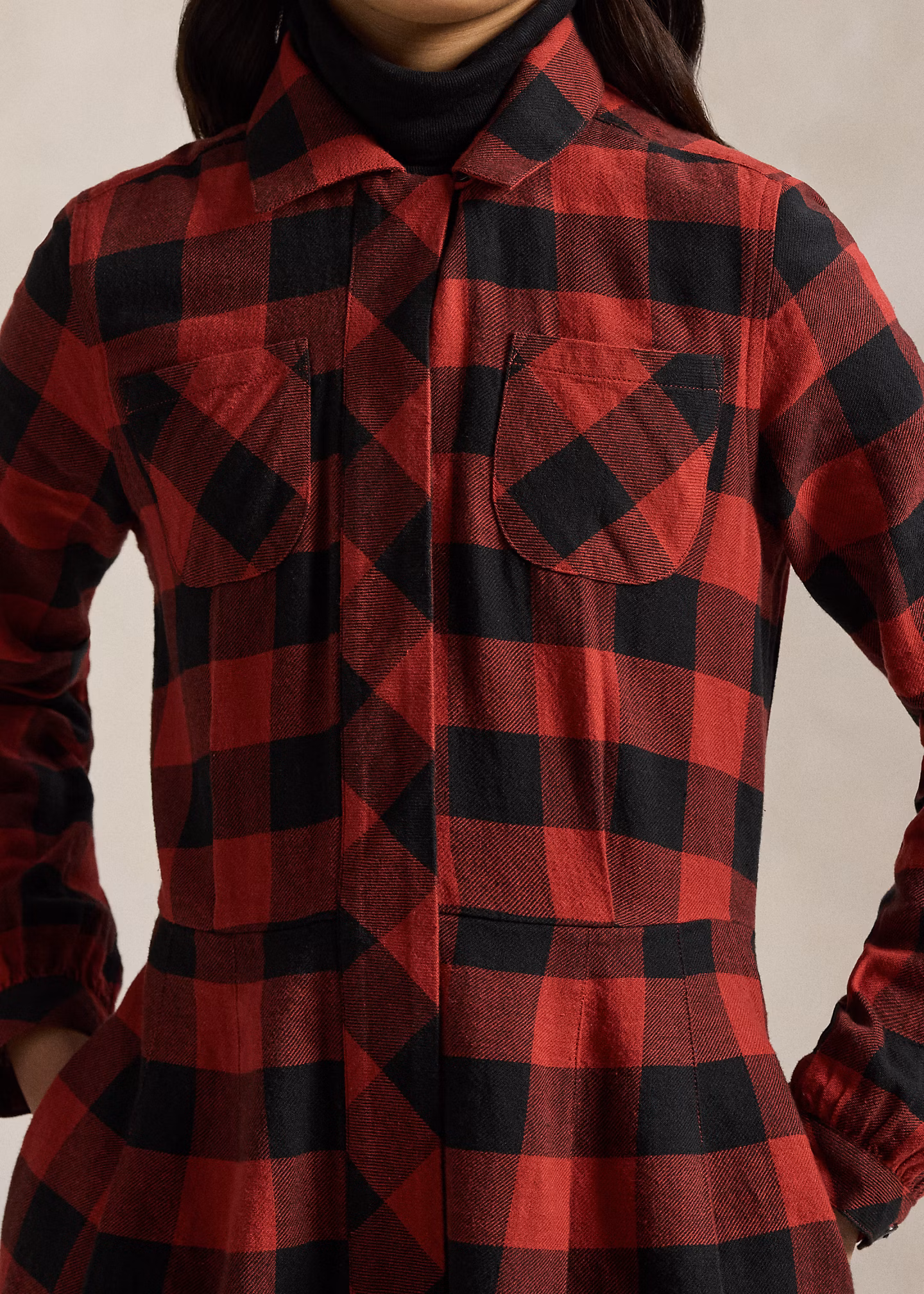 Baumwolltwill-Kleid mit Buffalo-Karo - RALPH LAUREN OUTLET