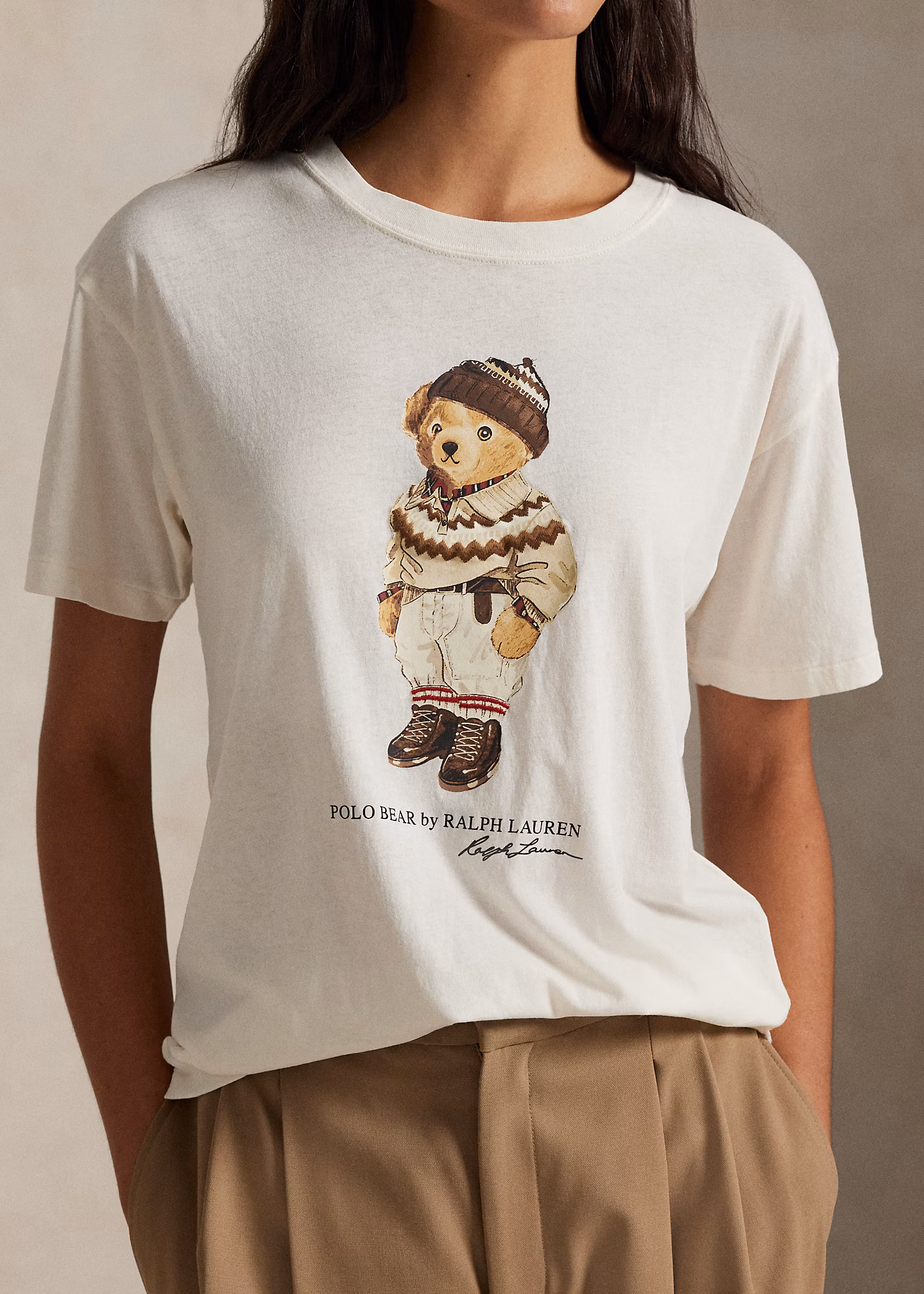 Baumwolljersey-T-Shirt mit Polo Bear - RALPH LAUREN OUTLET