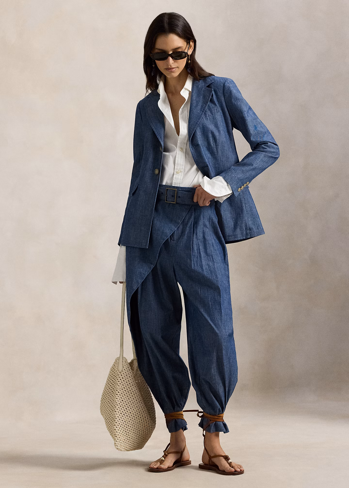 Einreihiger Blazer aus Chambray - RALPH LAUREN OUTLET