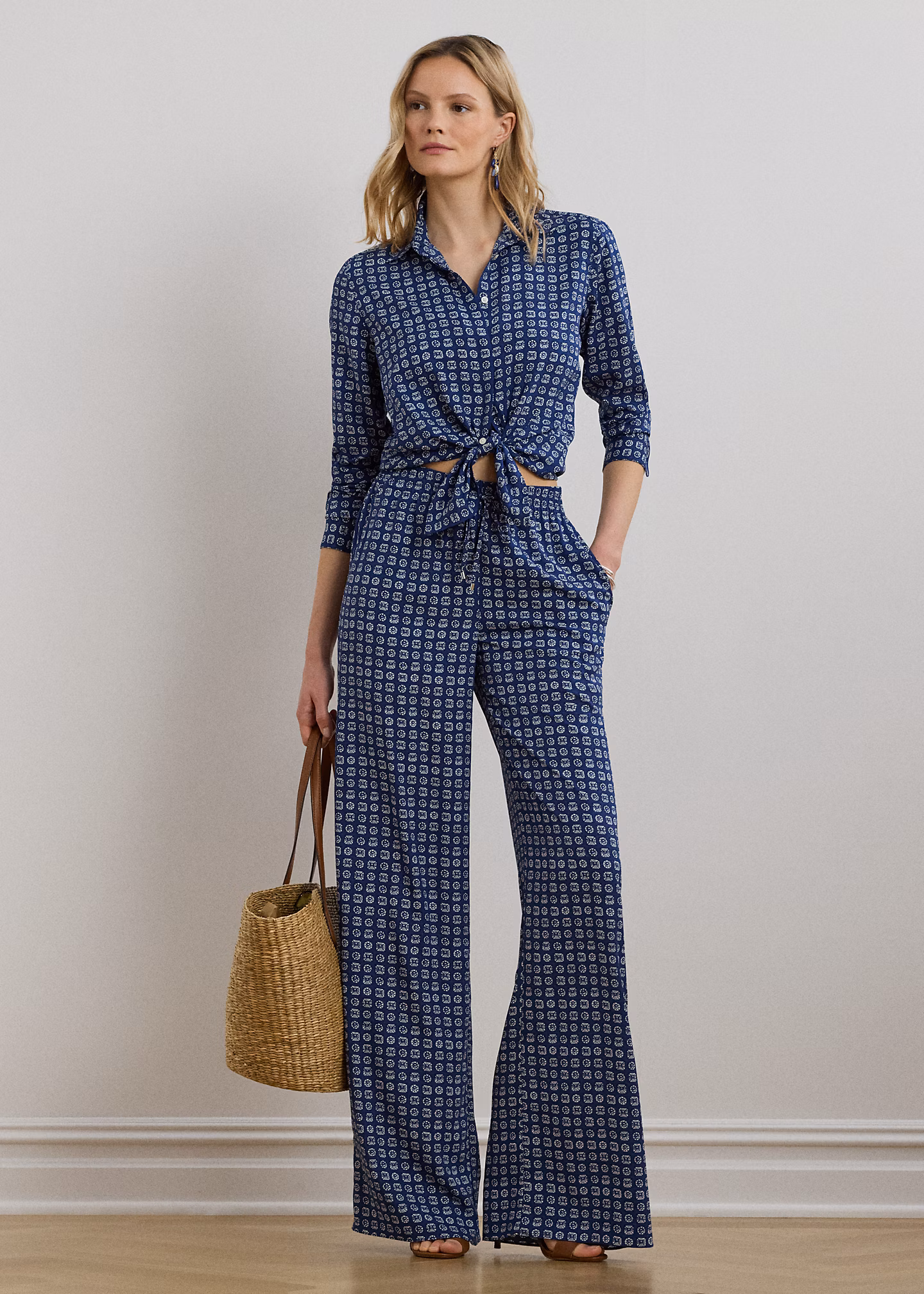 Classic-Fit Crêpe-Hemd mit Druck - RALPH LAUREN OUTLET