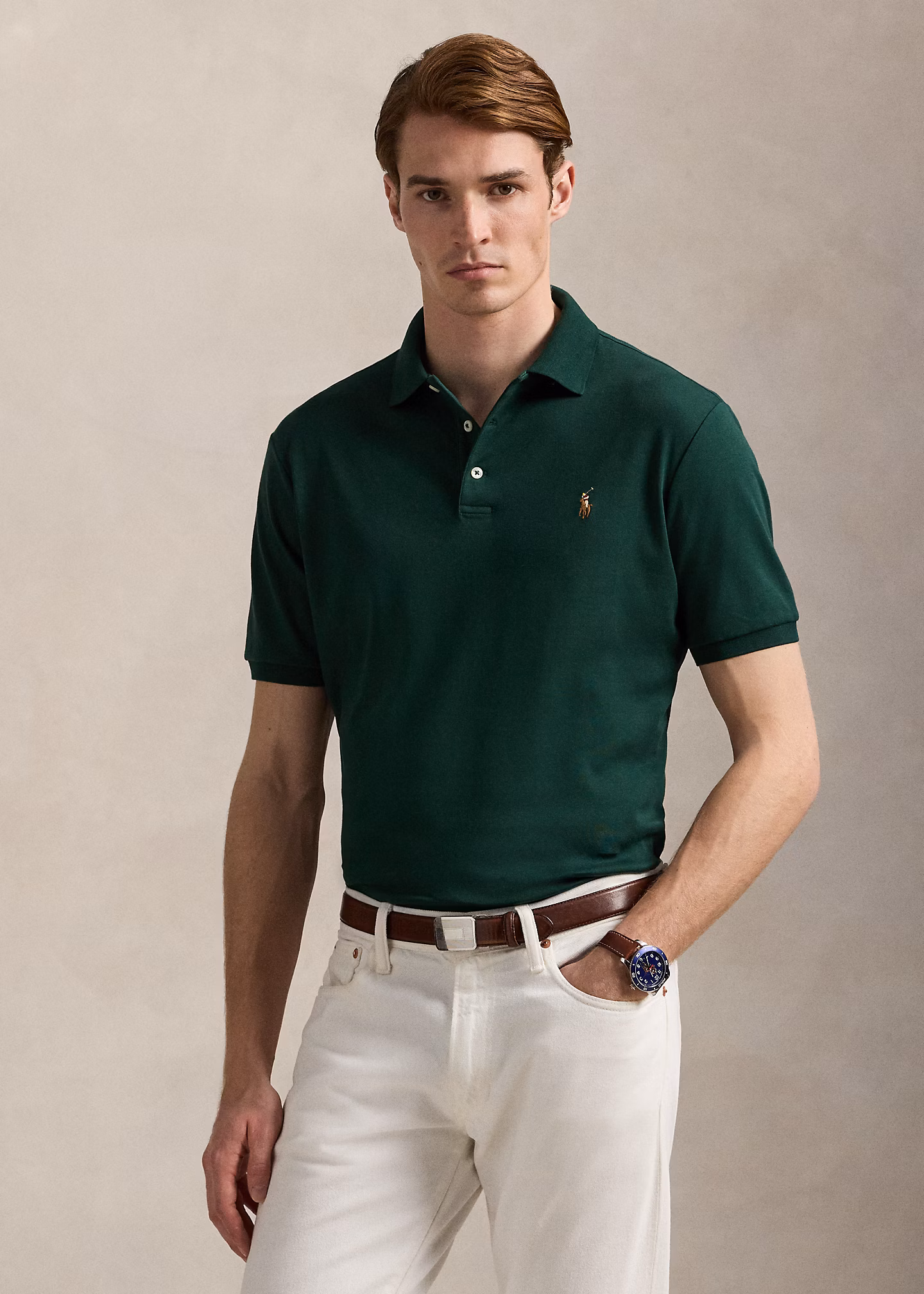 Custom-Slim-Fit Baumwoll-Poloshirt - RALPH LAUREN OUTLET